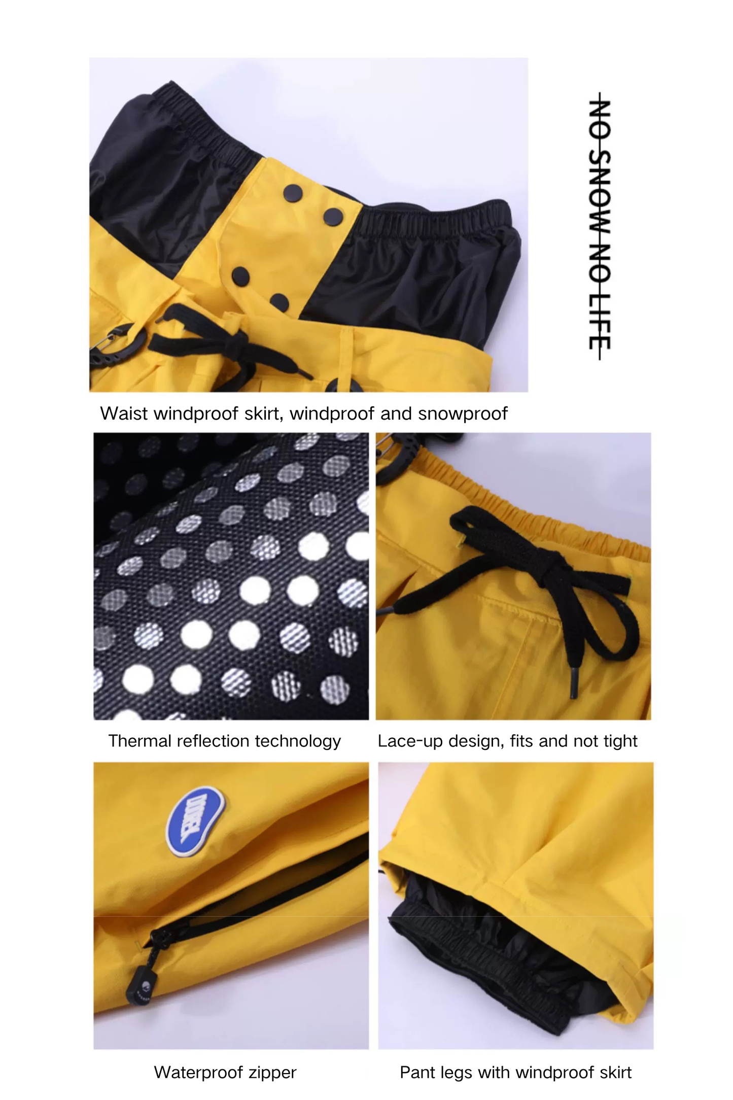 DOOREK Baggy Windproof Ski Snowboard Pants - Exile Space