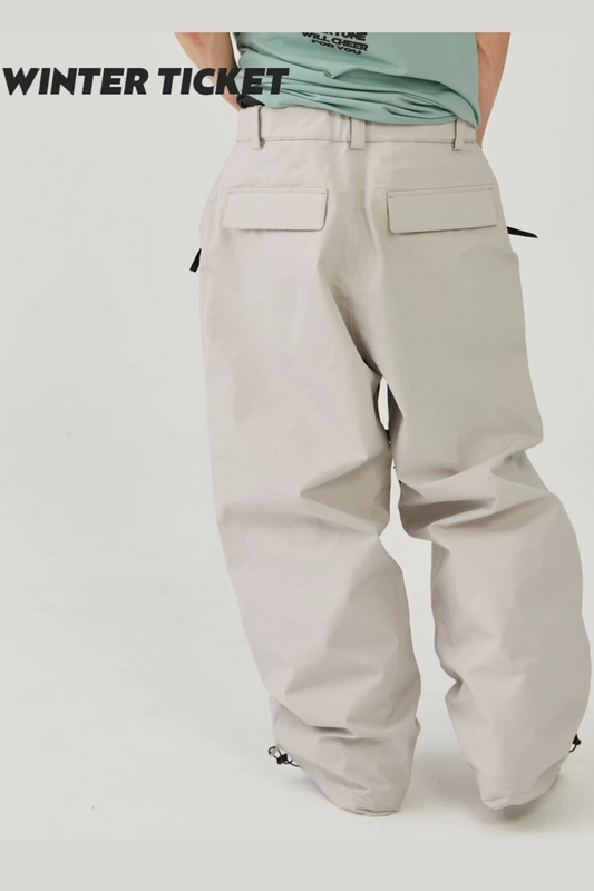 Winter Ticket Freestyle Oversize Grey Snow Pants - Exile Space