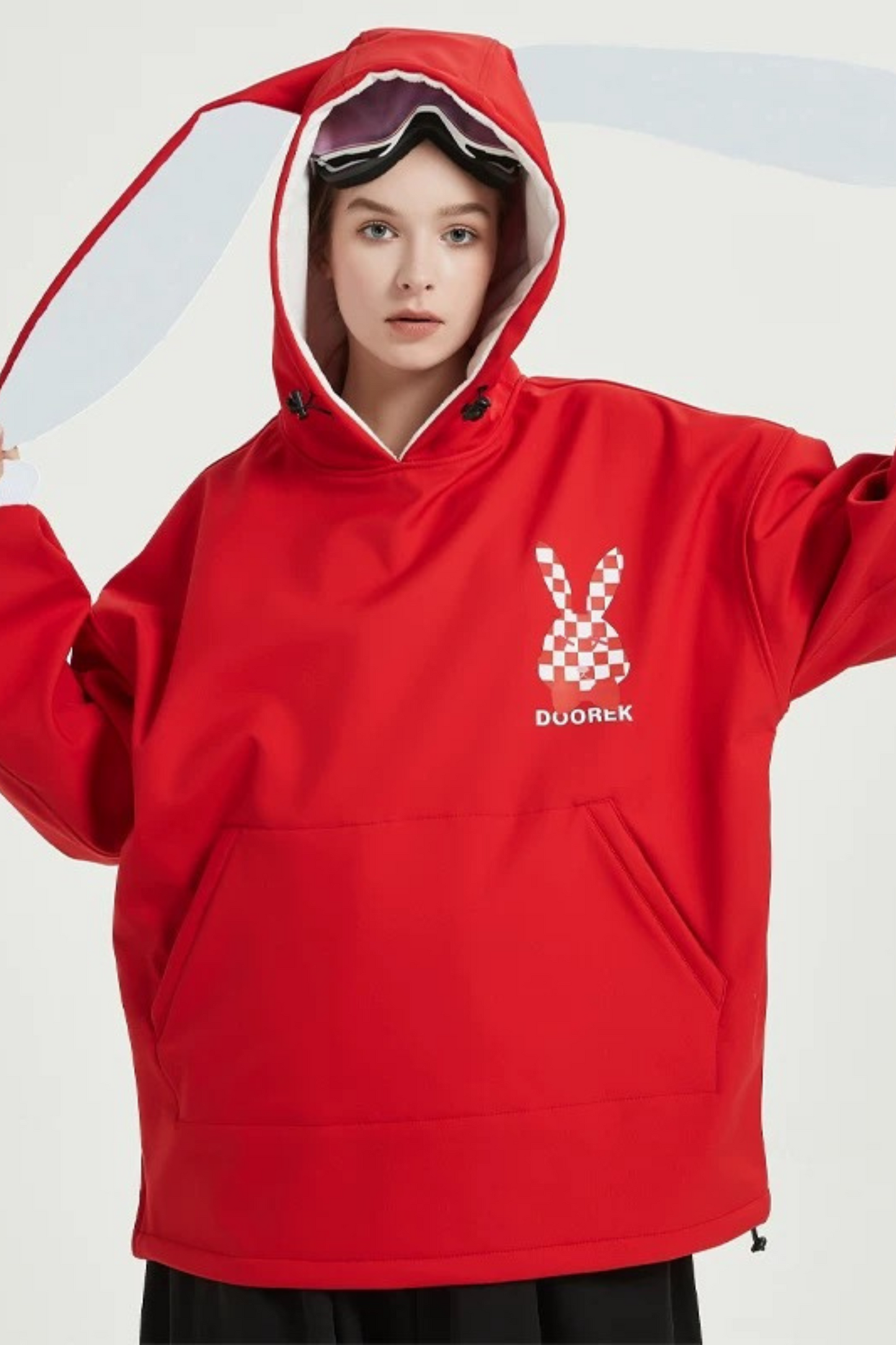 DOOREK Bunny Ear Ski Snowboard Waterproof Hoodie
