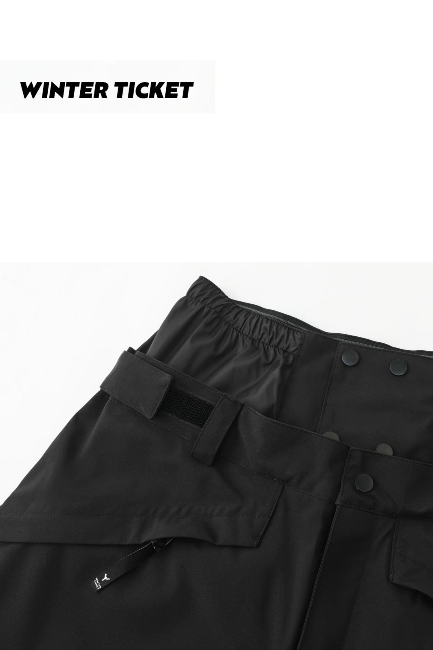 Winter Ticket Freestyle Oversize Black Snow Pants - Exile Space