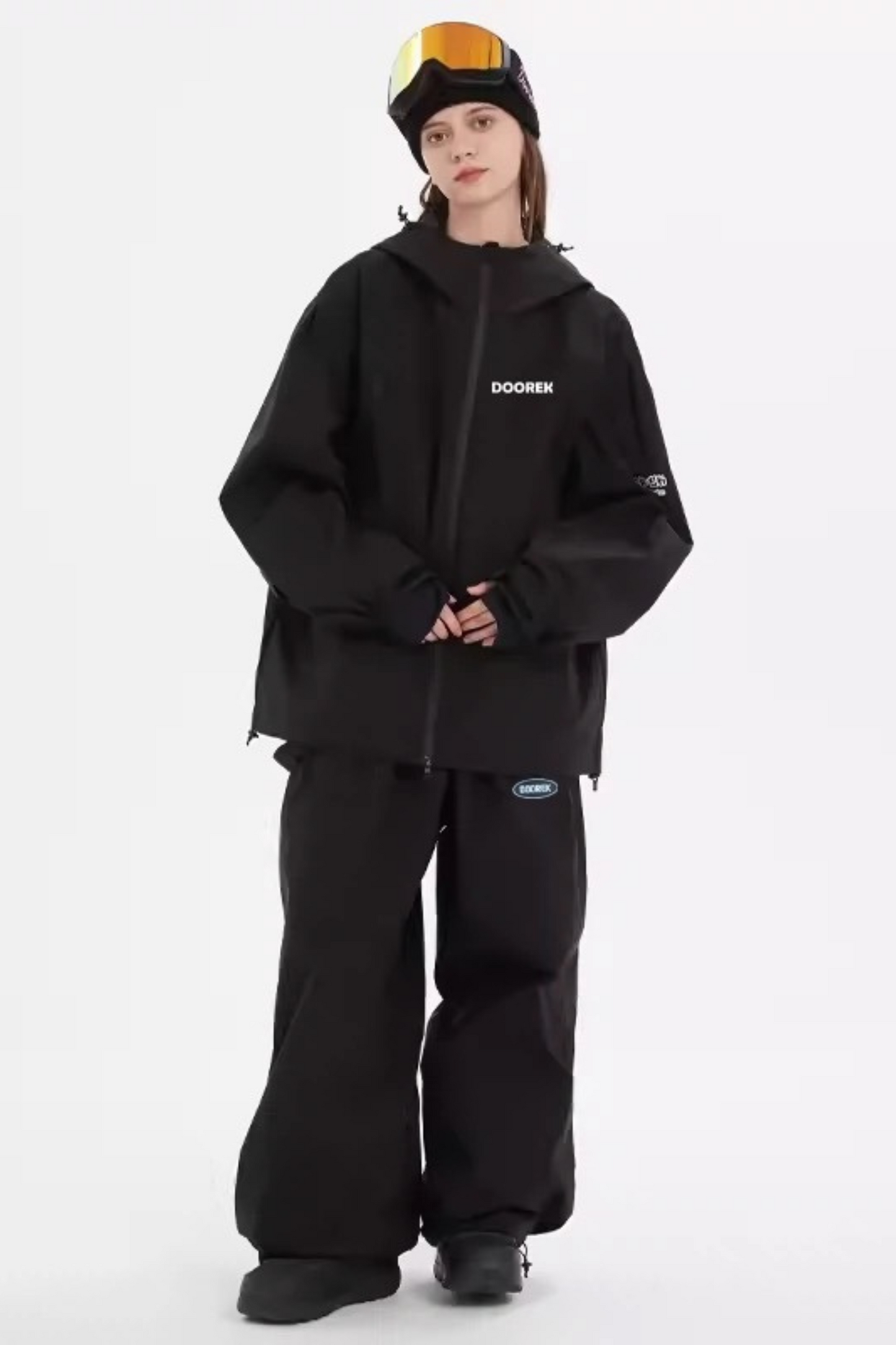 DOOKER Bunny Ear Detachable Bib Pants Snowboard Suit Set