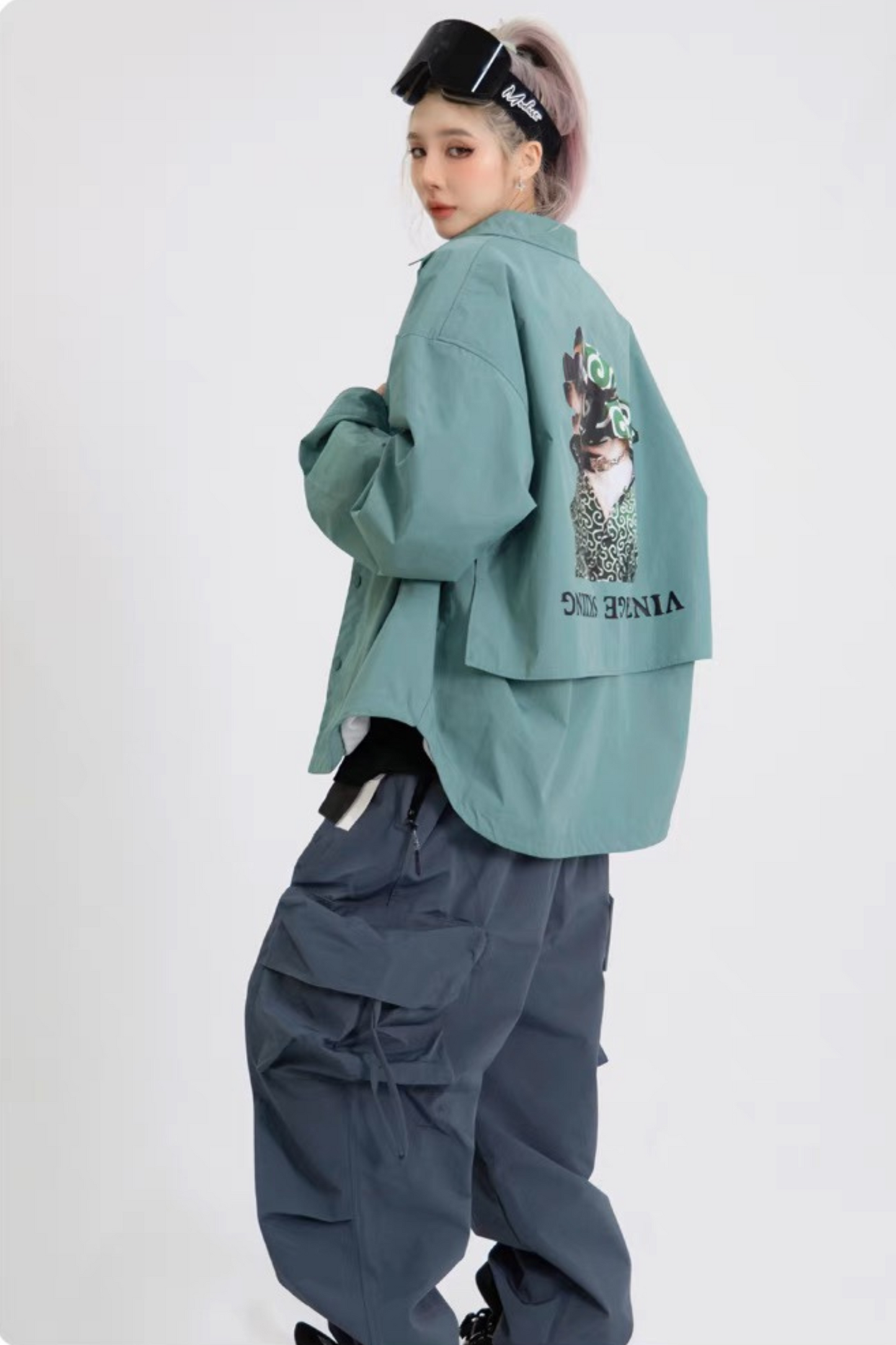 SwagLi Gray Baggy Snow Pants - Exile Space