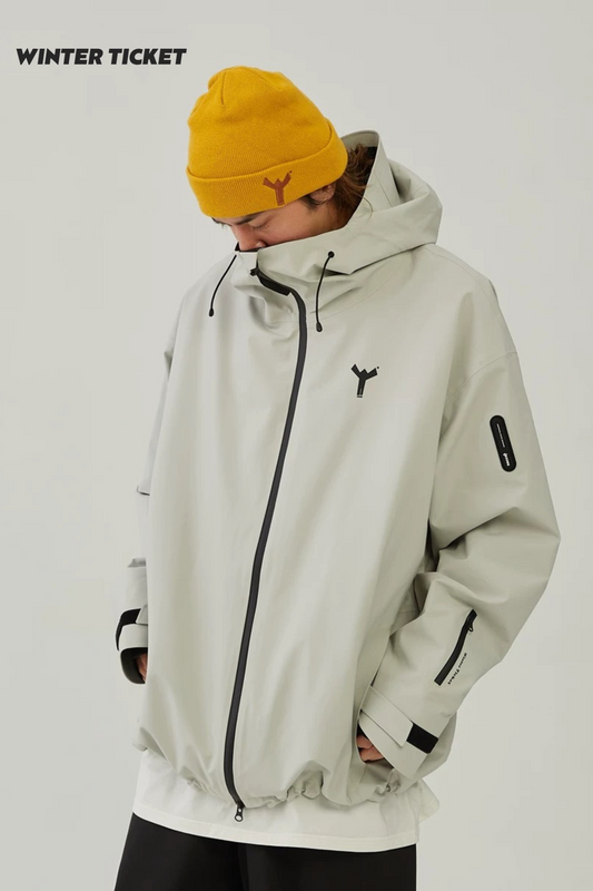 WinterTicket 3L Freestyle Oversize Mist Grey Ski Jacket - Exile Space