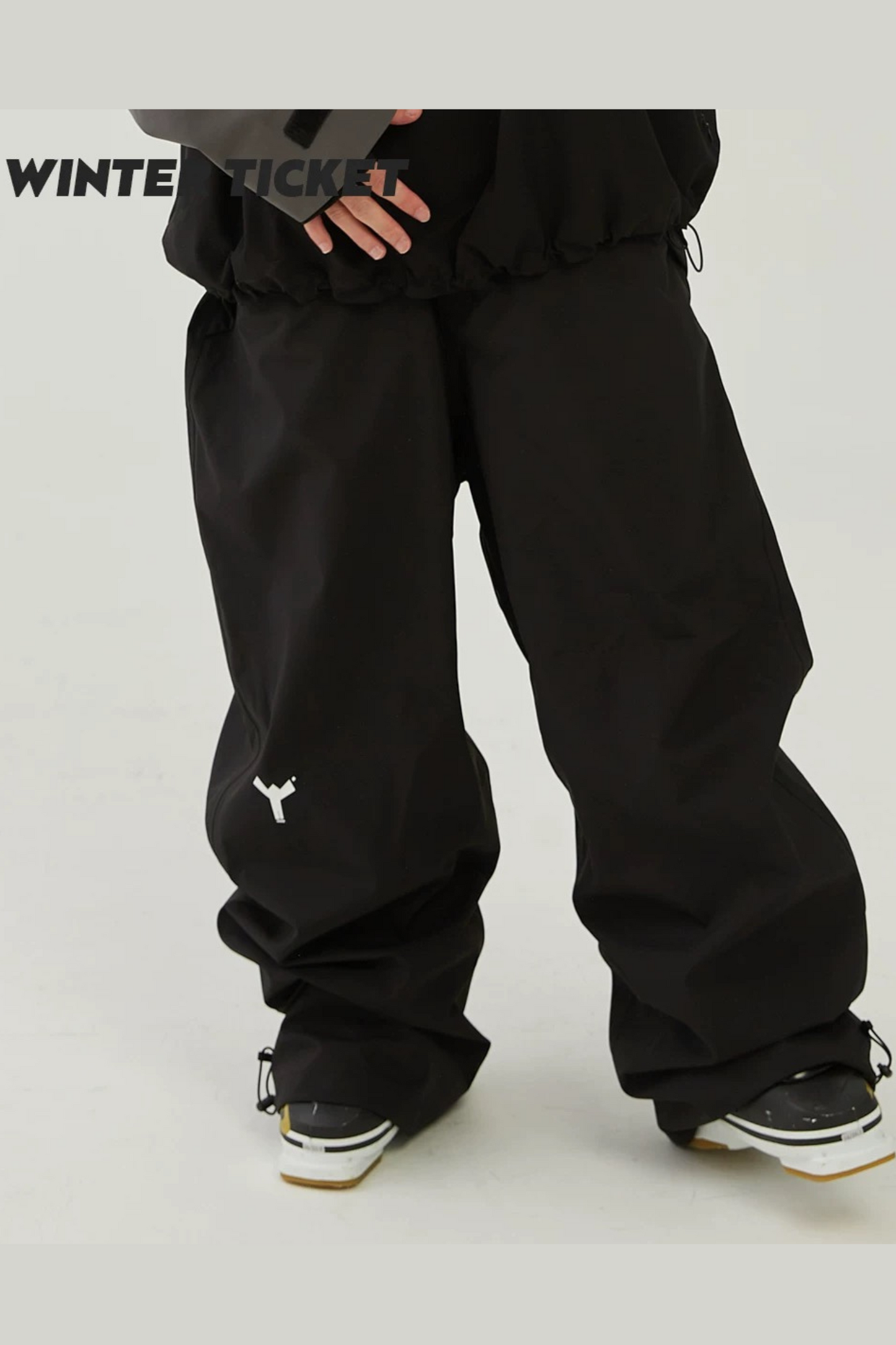 Winter Ticket Freestyle Oversize Black Snow Pants - Exile Space