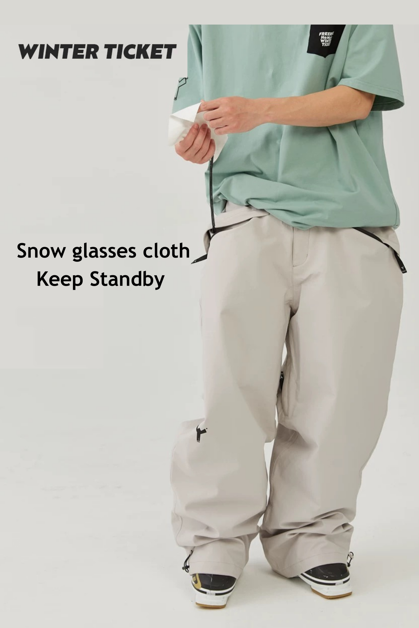 Winter Ticket Freestyle Oversize Grey Snow Pants - Exile Space