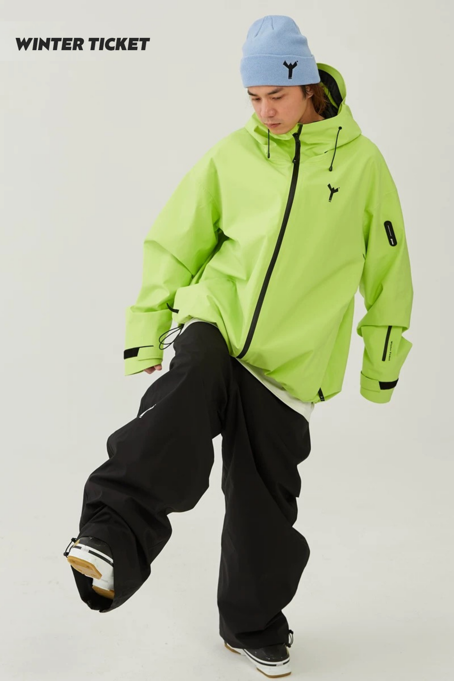 Winter Ticket 3L Freestyle Oversize Fluorescent Yellow Ski Jacket - Exile Space