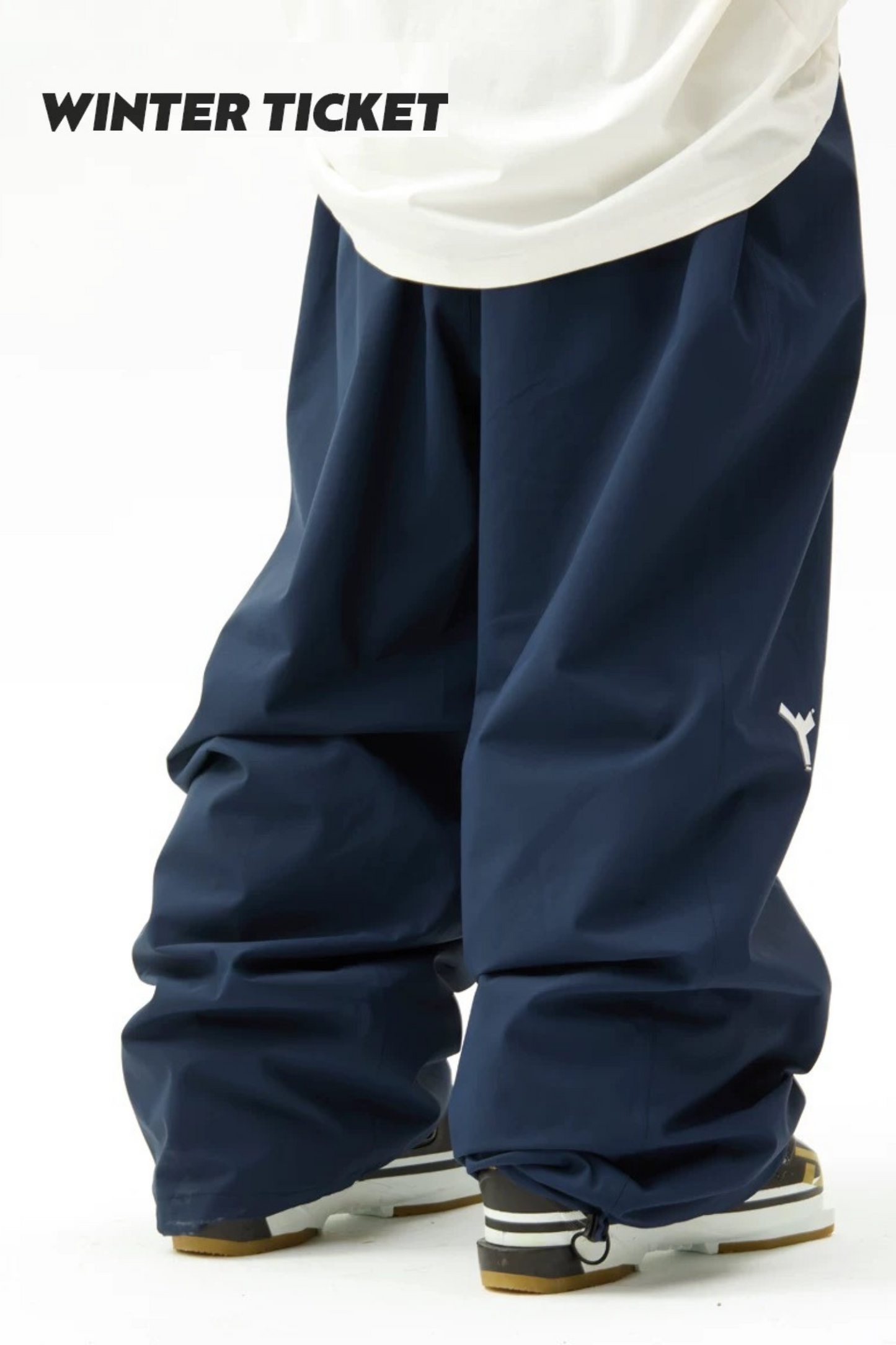 Winter Ticket Freestyle Oversize Navy Blue Snow Pants - Exile Space