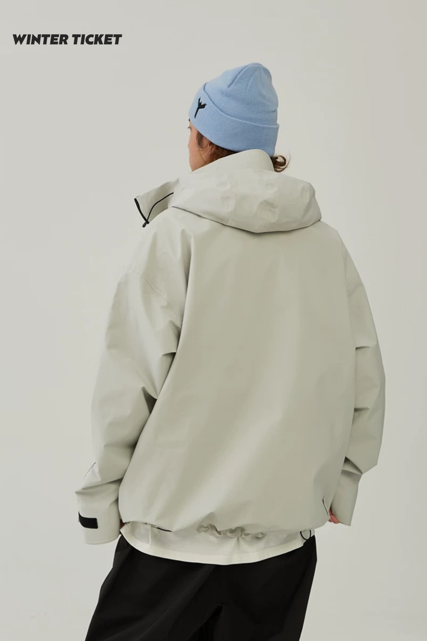 WinterTicket 3L Freestyle Oversize Mist Grey Ski Jacket - Exile Space