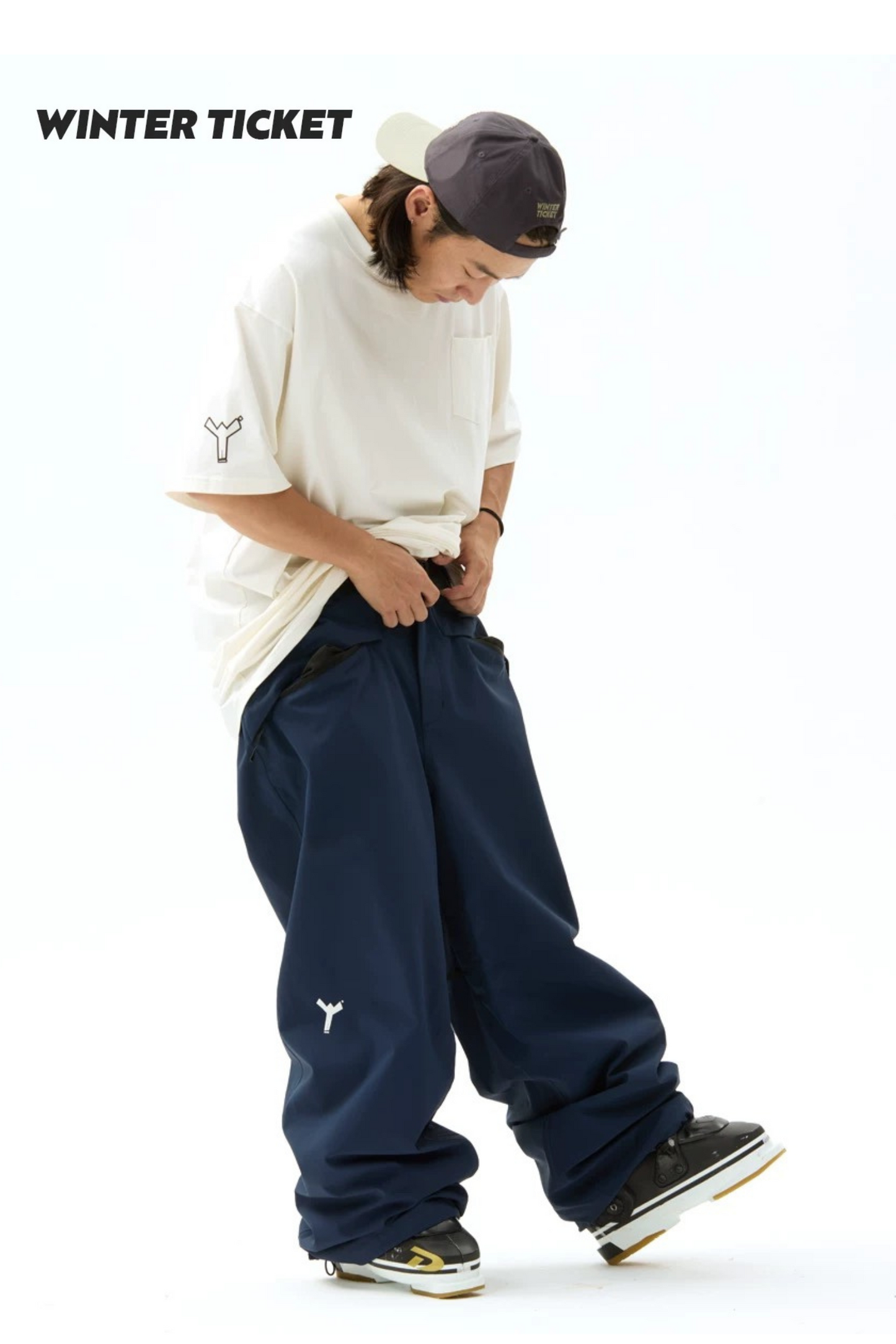 Winter Ticket Freestyle Oversize Navy Blue Snow Pants - Exile Space