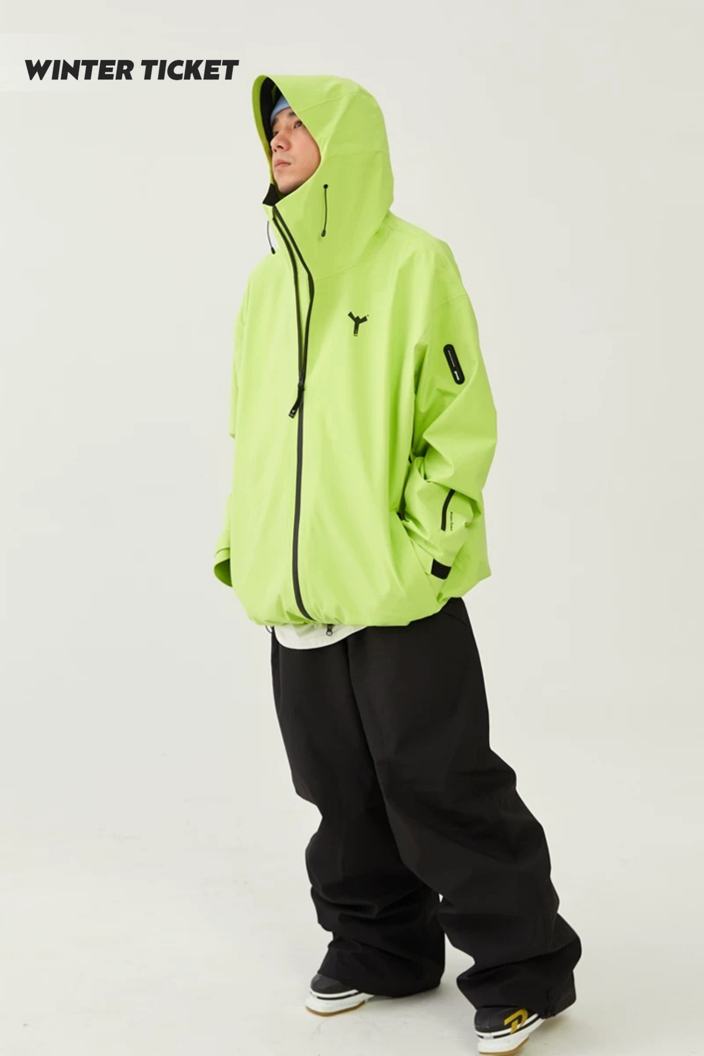 Winter Ticket 3L Freestyle Oversize Fluorescent Yellow Ski Jacket - Exile Space