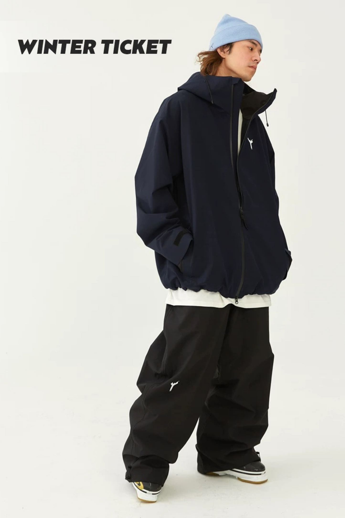 Winter Ticket 3L Freestyle Oversize Navy Blue Ski Jacket - Exile Space