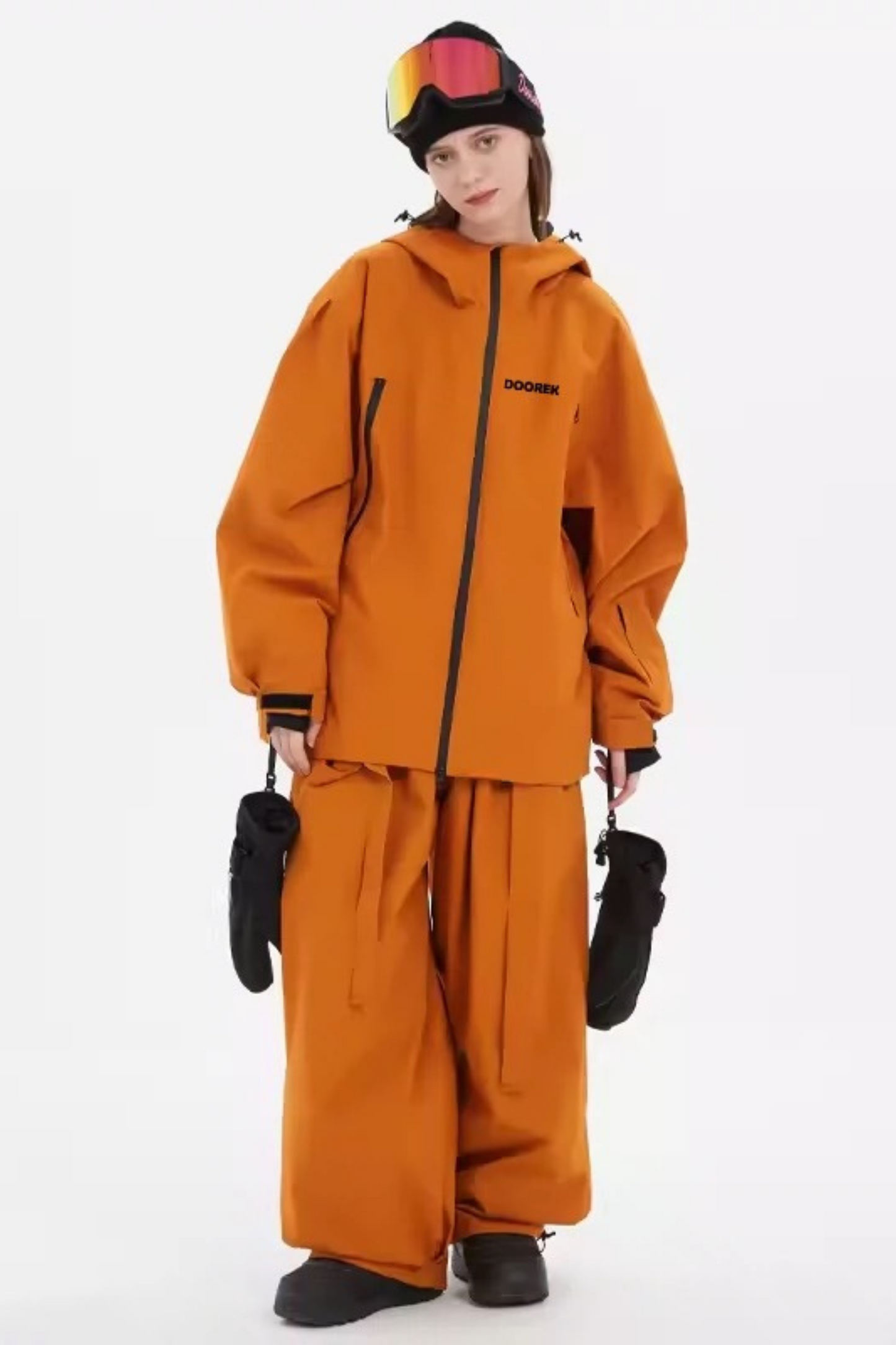 DOOKER Bunny Ear Detachable Bib Pants Snowboard Suit Set