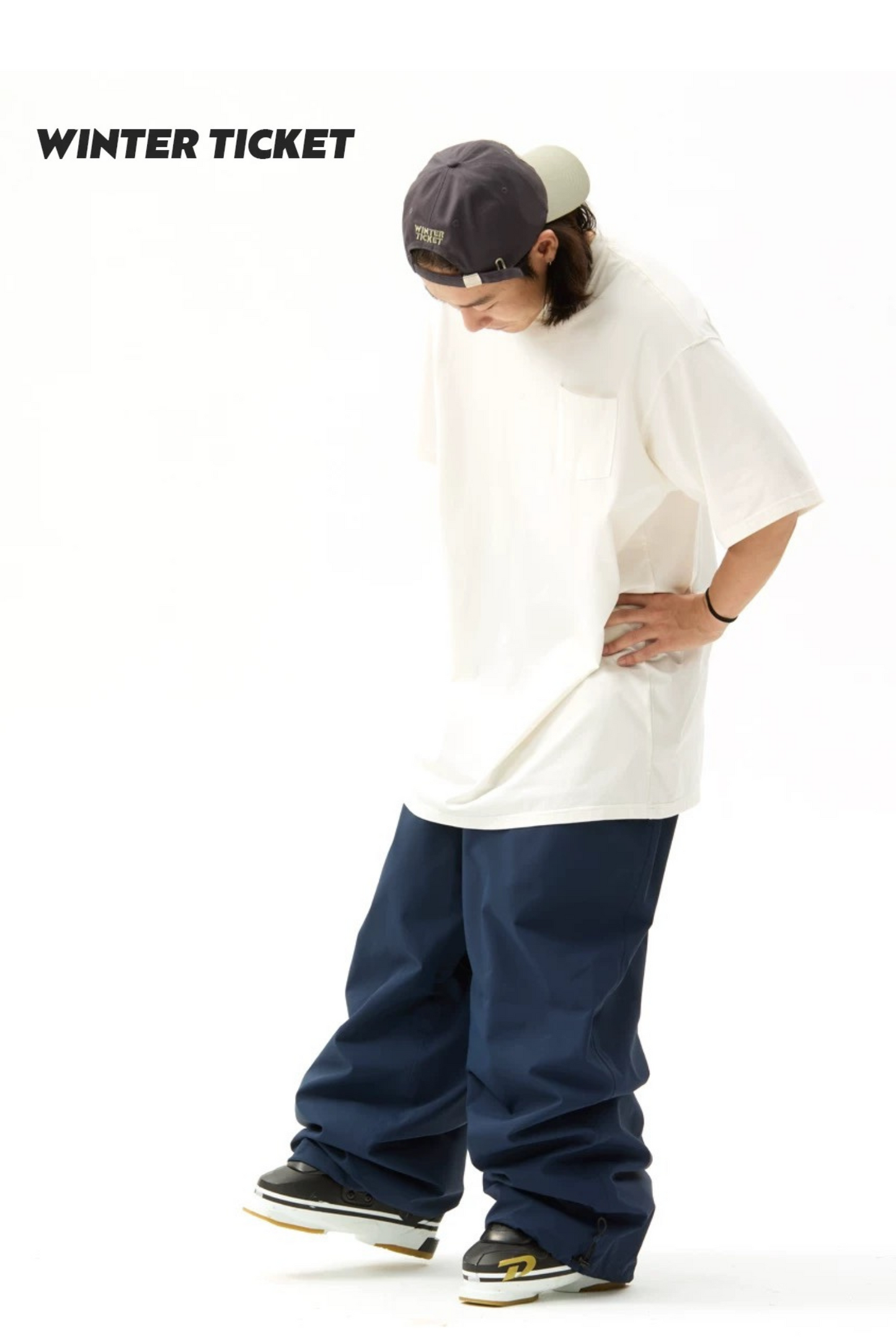 Winter Ticket Freestyle Oversize Navy Blue Snow Pants - Exile Space