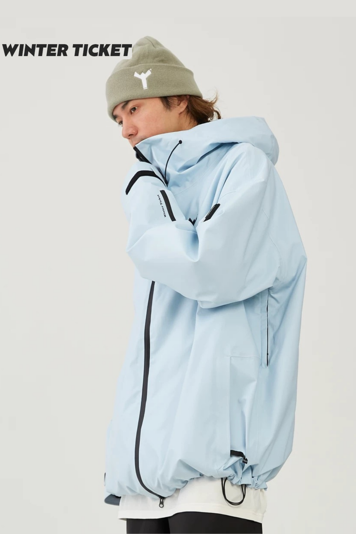 Winter Ticket 3L Freestyle Oversize Light Blue Ski Jacket - Exile Space