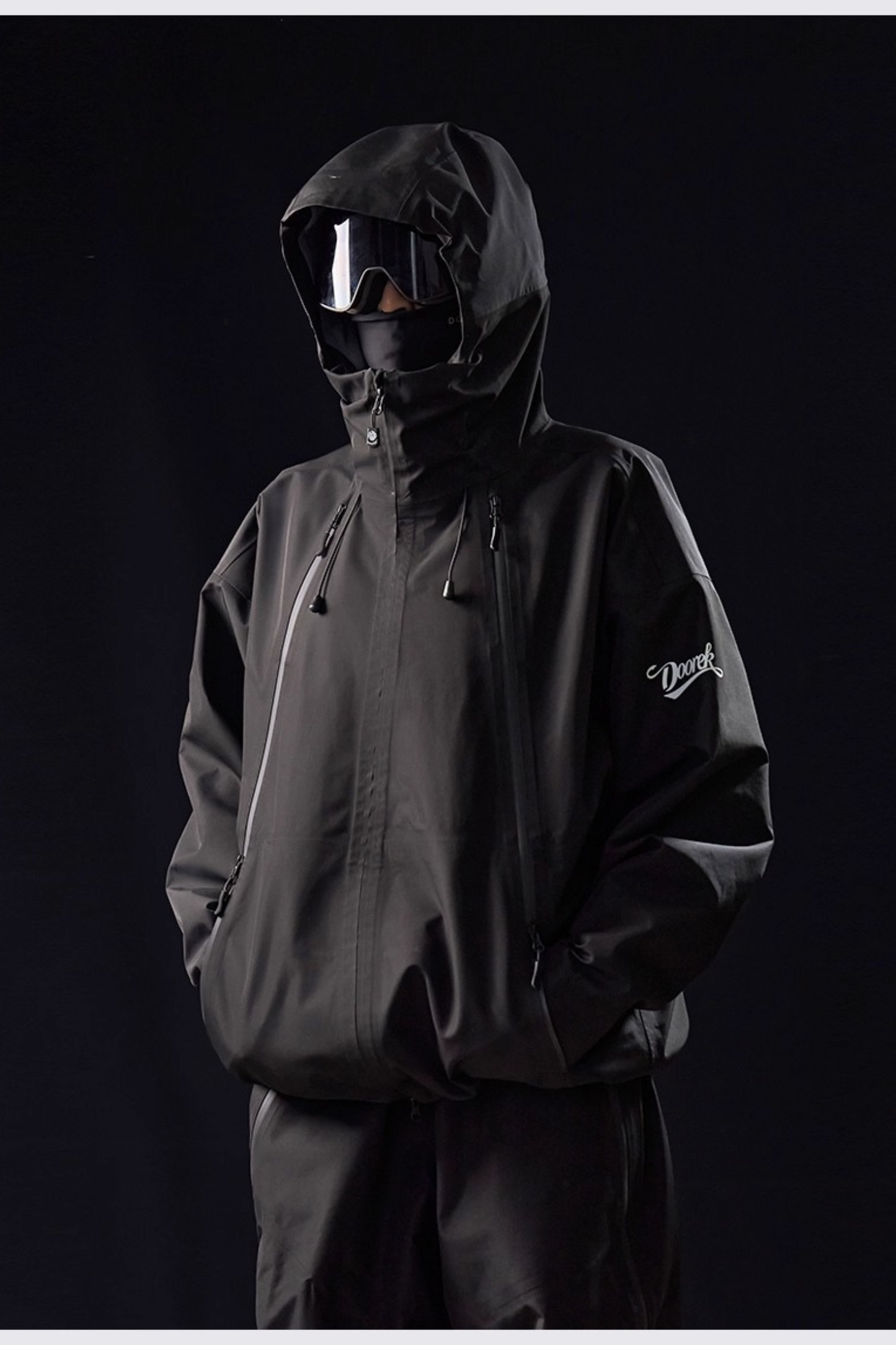 DOOREK 3L Essential Baggy Snow Jacket and Pants Set White