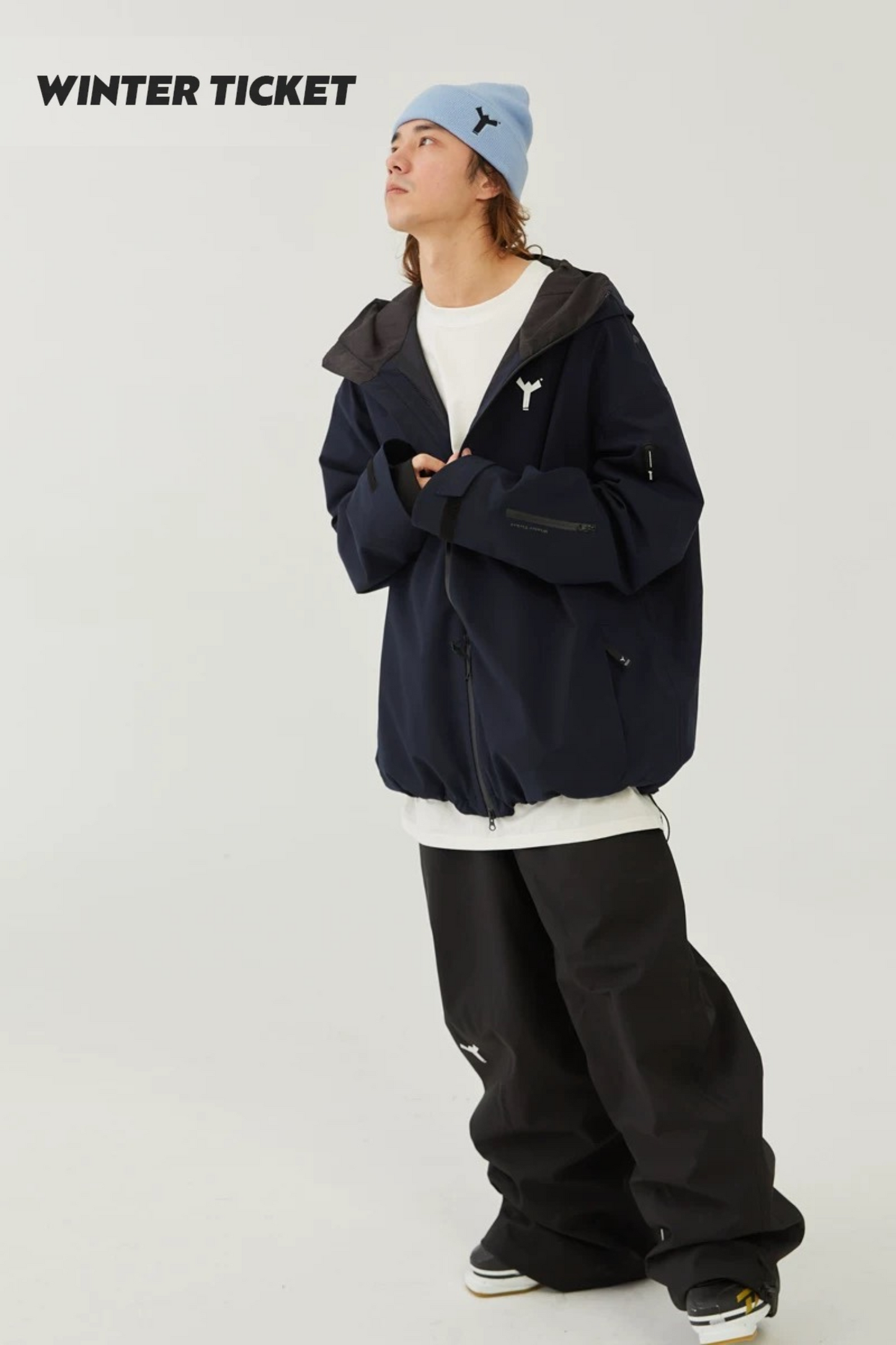 Winter Ticket 3L Freestyle Oversize Navy Blue Ski Jacket - Exile Space