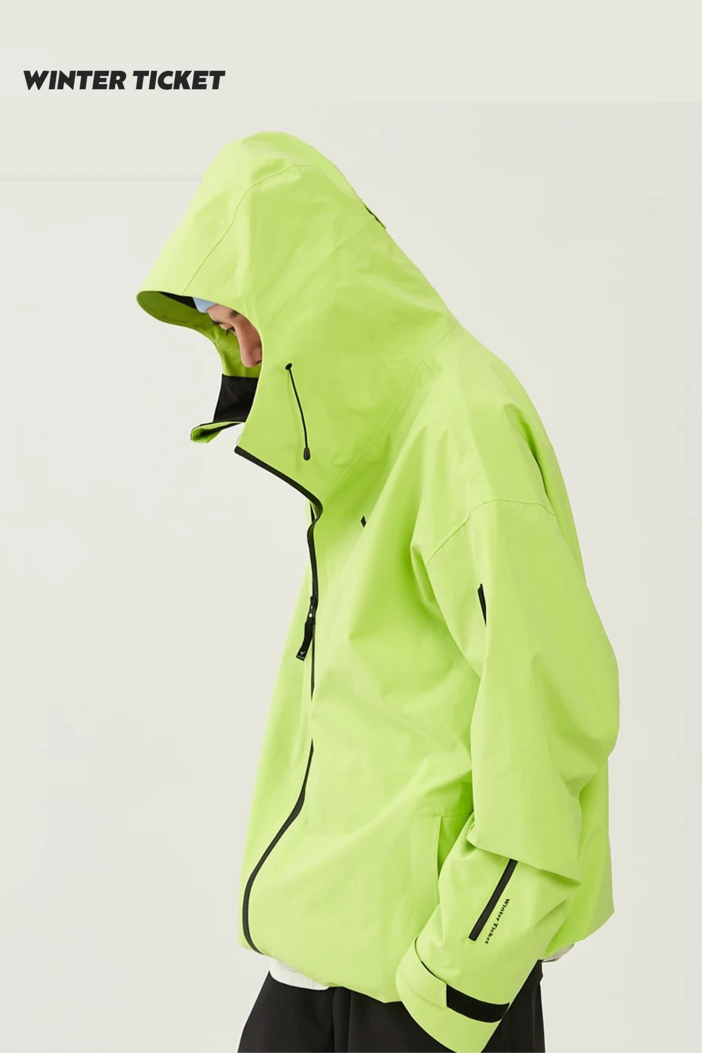 Winter Ticket 3L Freestyle Oversize Fluorescent Yellow Ski Jacket - Exile Space