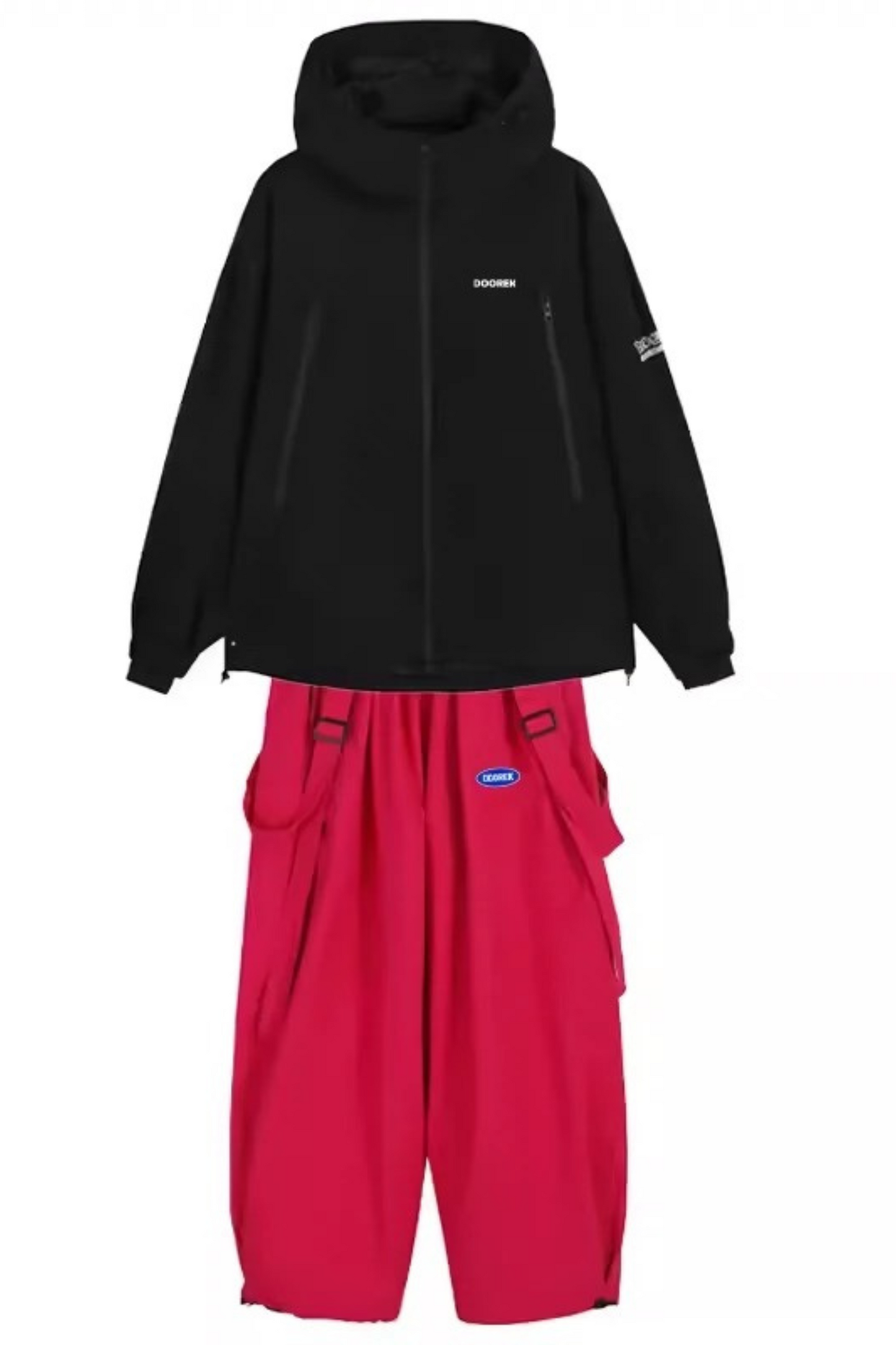 DOOKER Bunny Ear Detachable Bib Pants Snowboard Suit Set