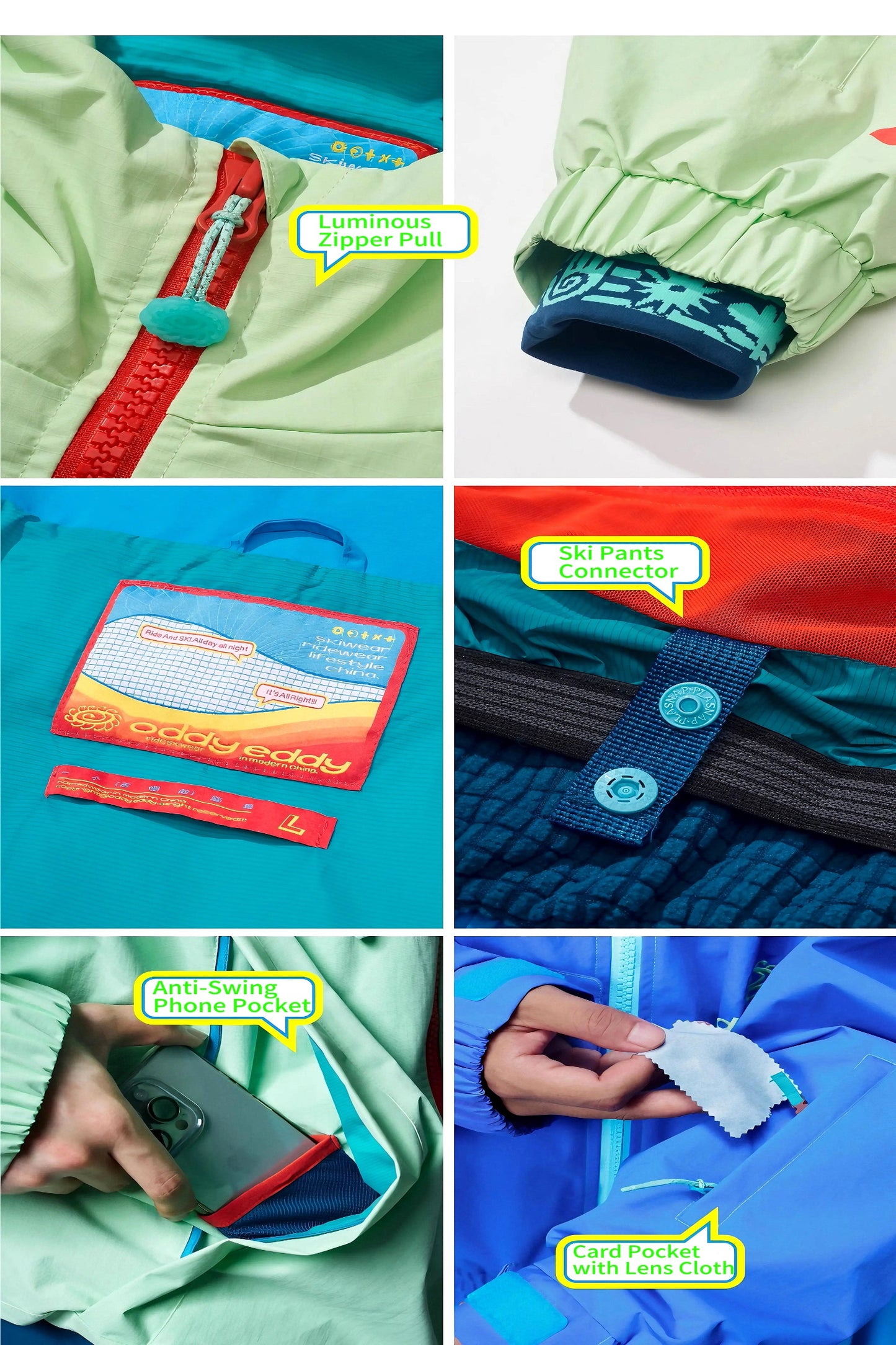 OddyEddy Mint Drip Snowboard Ski Jacket - Unisex