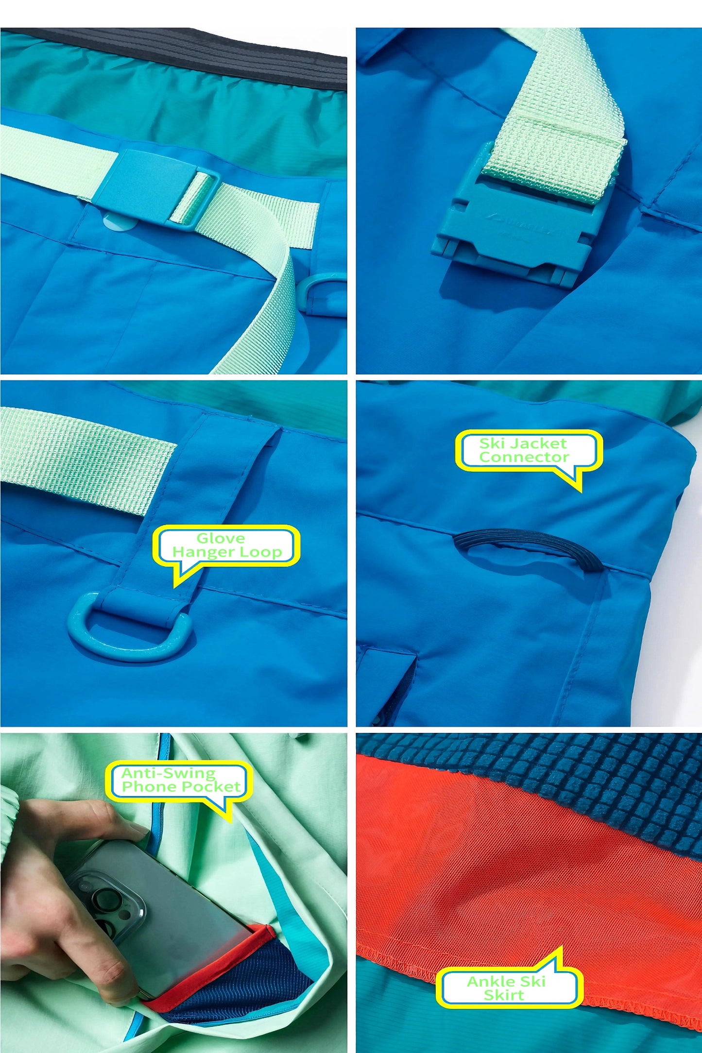 OddyEddy Zima Blue Baggy Snowboard Pants- Unisex