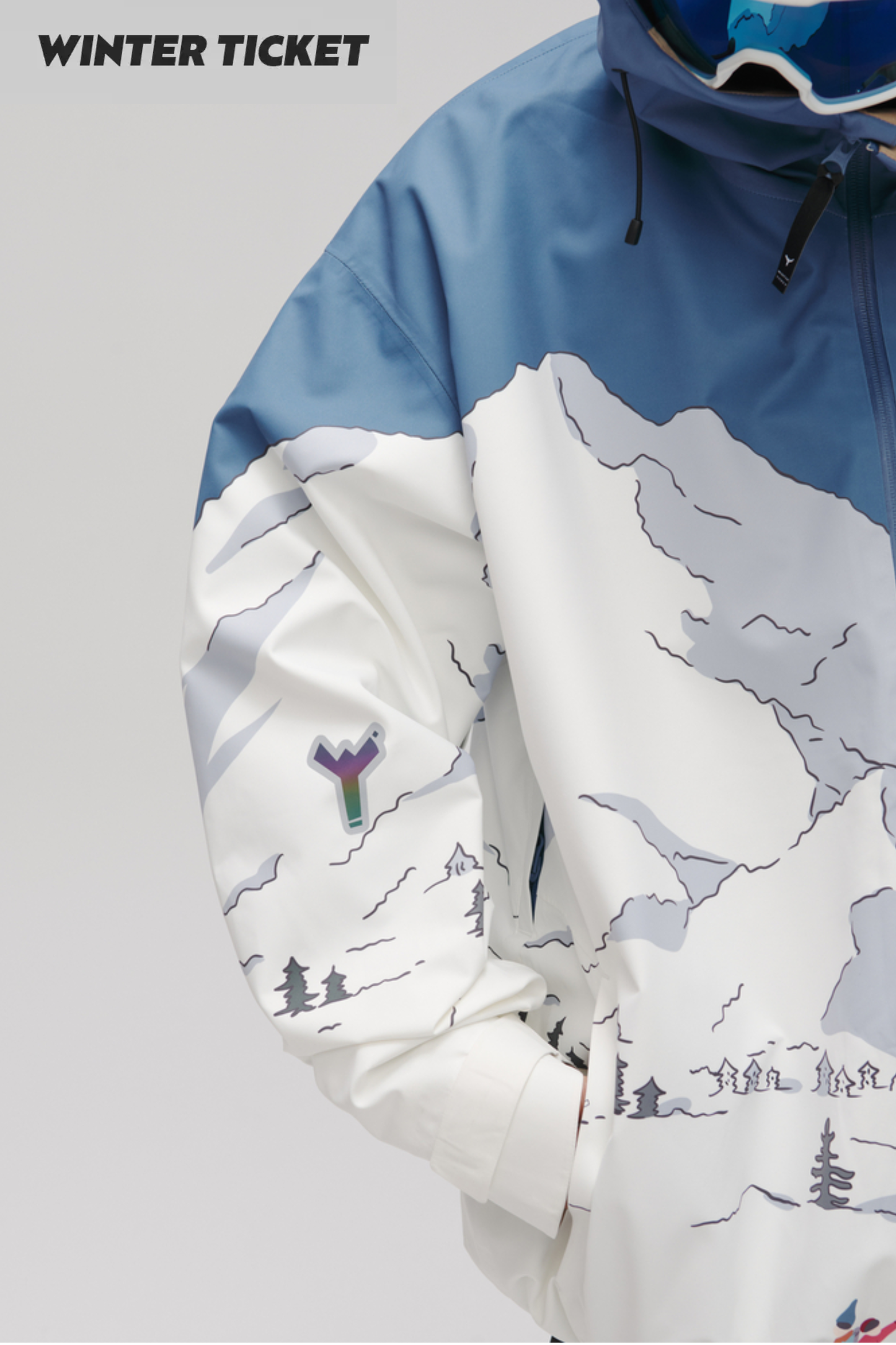 Winter Ticket 3L Freestyle Oversize Mountain Ski Jacket Unisex - Exile Space