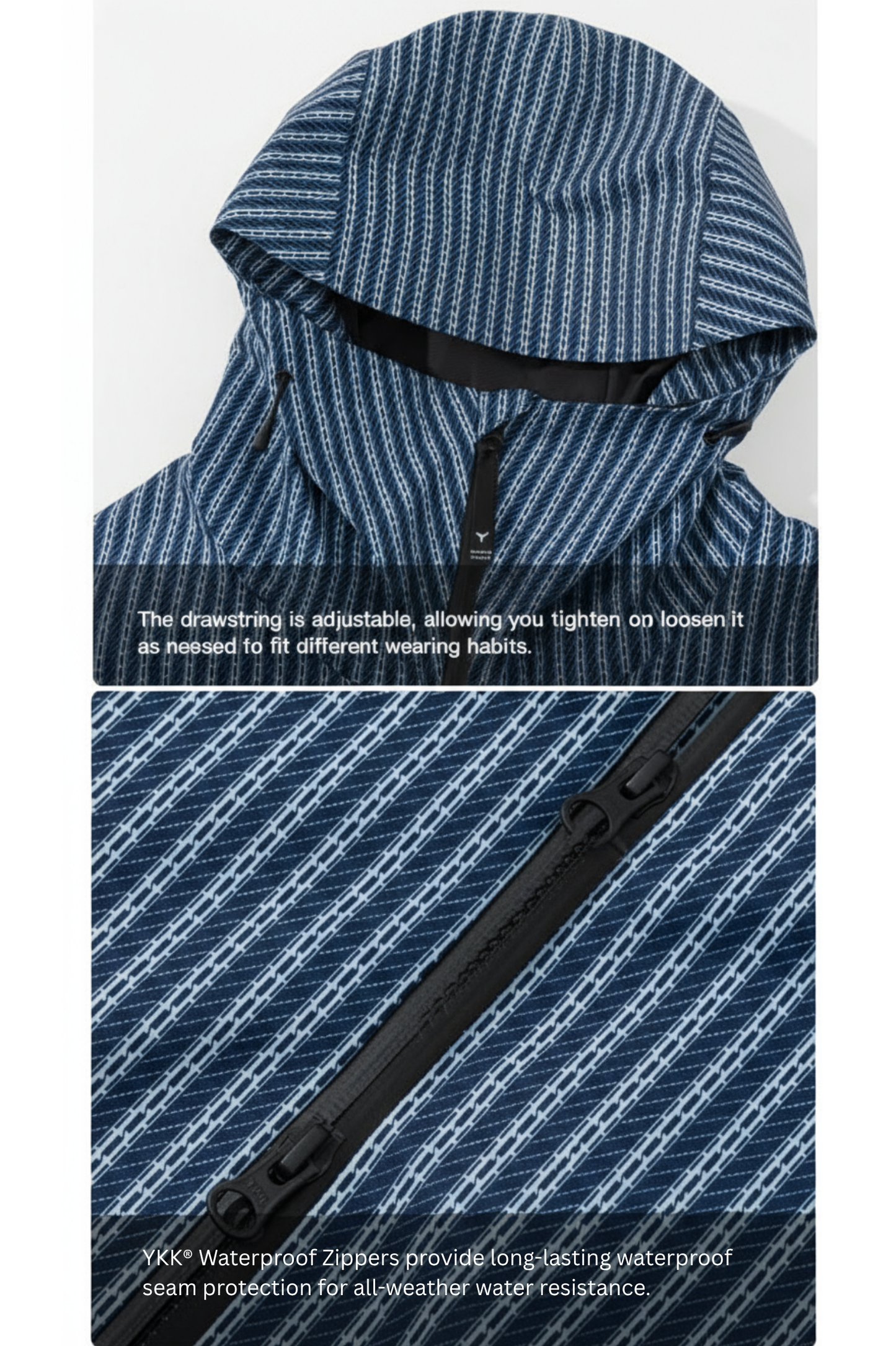 Winter Ticket 3L Freestyle Oversize Vertical Blue Stripes Ski Jacket - Exile Space