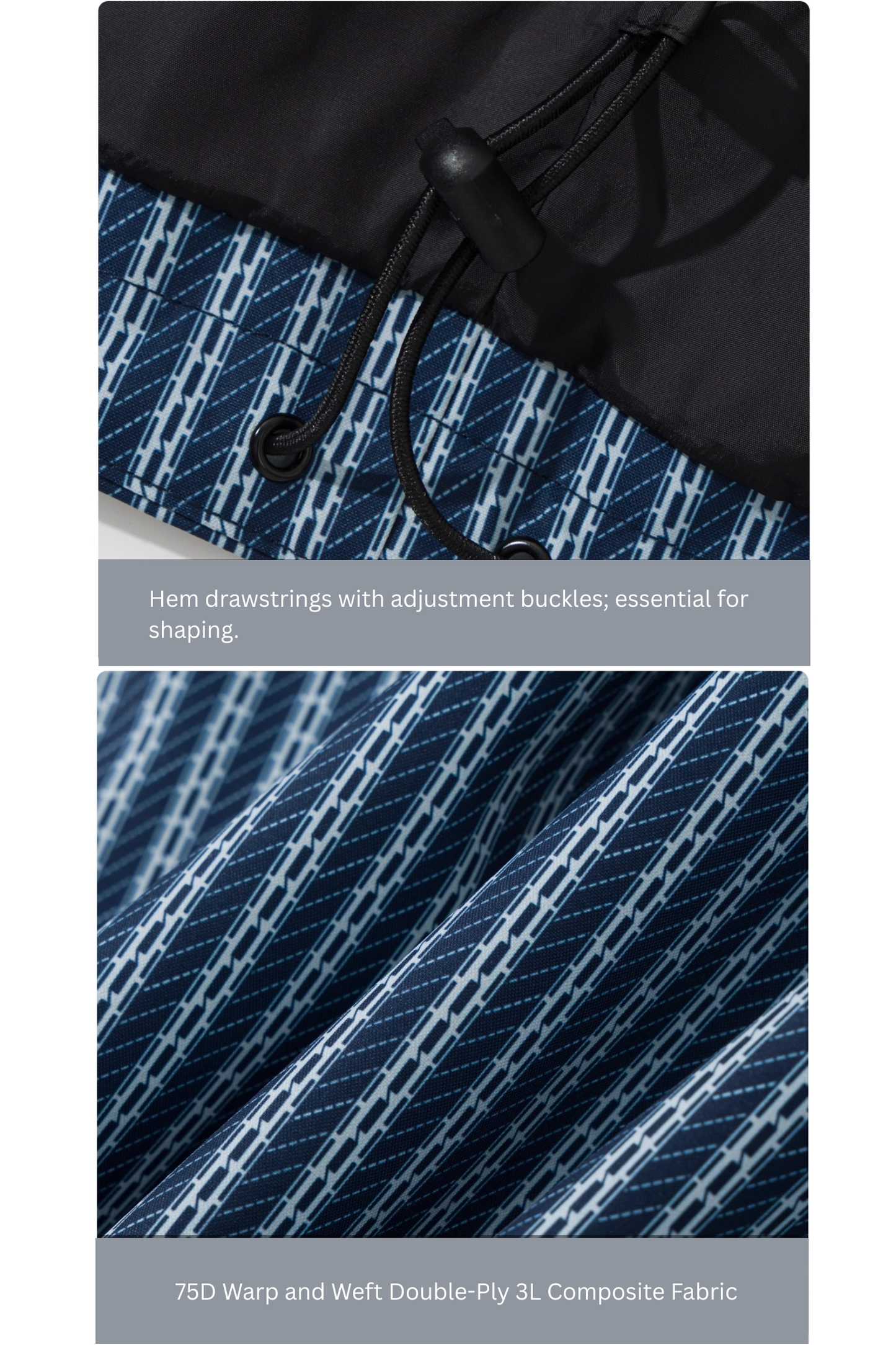 Winter Ticket 3L Freestyle Oversize Vertical Blue Stripes Ski Jacket - Exile Space