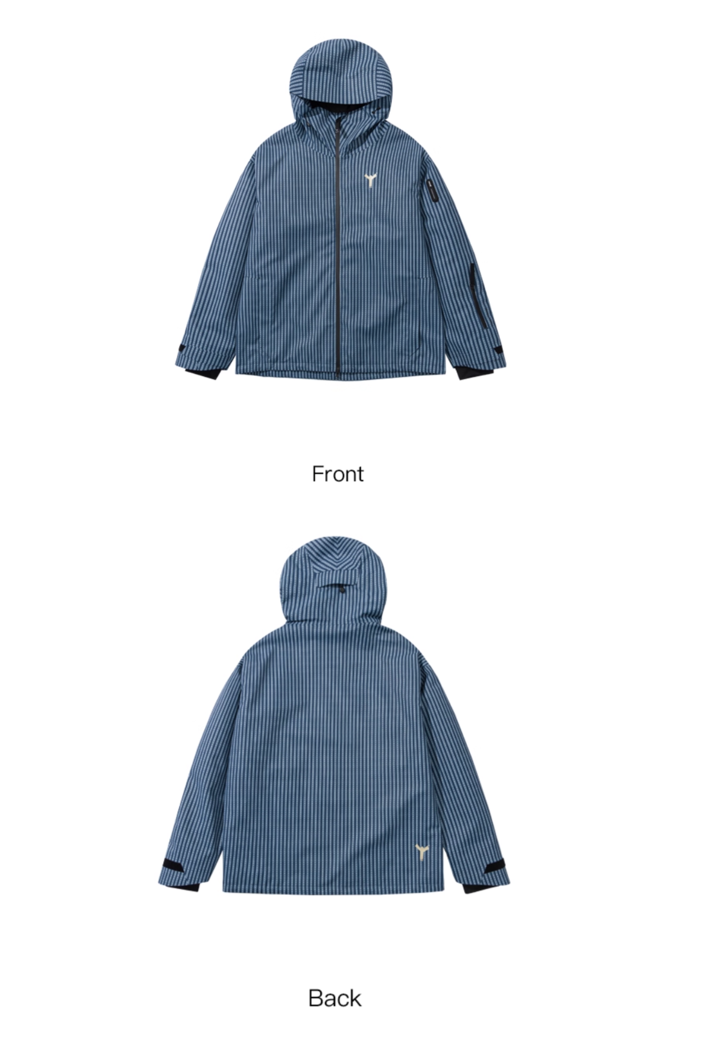 Winter Ticket 3L Freestyle Oversize Vertical Blue Stripes Ski Jacket - Exile Space