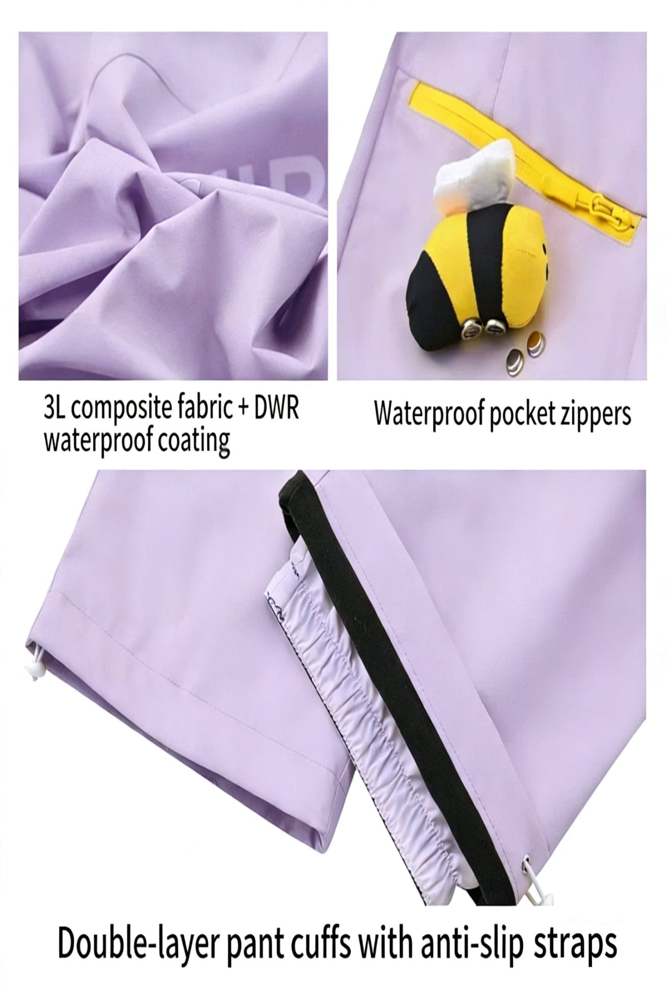 Positibeety 3L Honeybee Ski Snowboard Pants