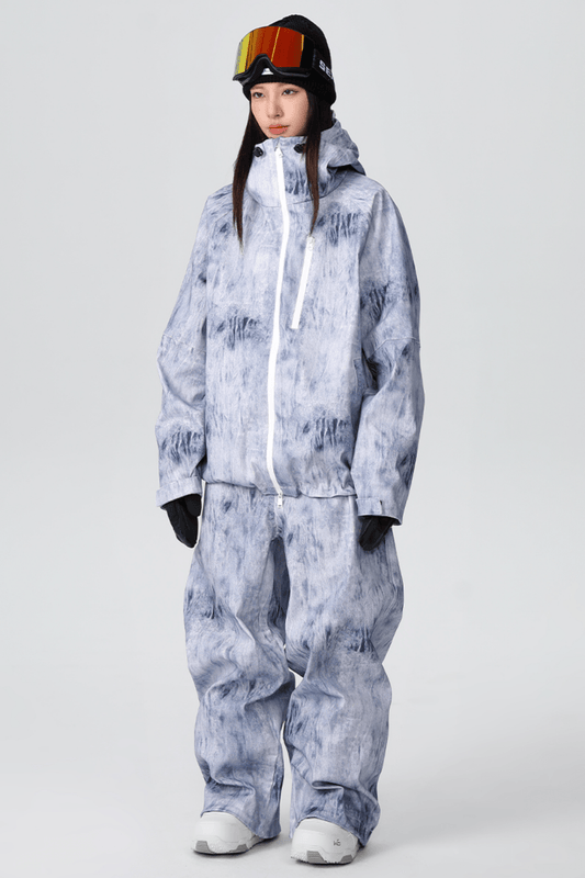 SEARIPE Loose-Fit Denim Snow Jacket and Pants Set Unisex