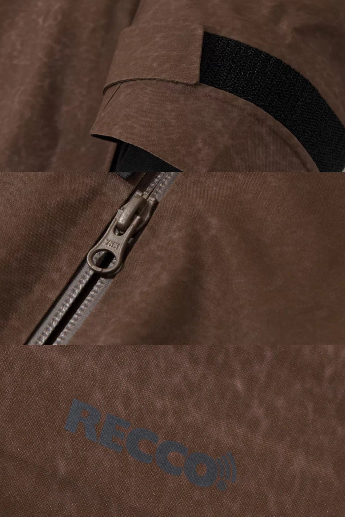 Winter Ticket jacket details: adjustable snow cuff, YKK zipper and RECCO marking