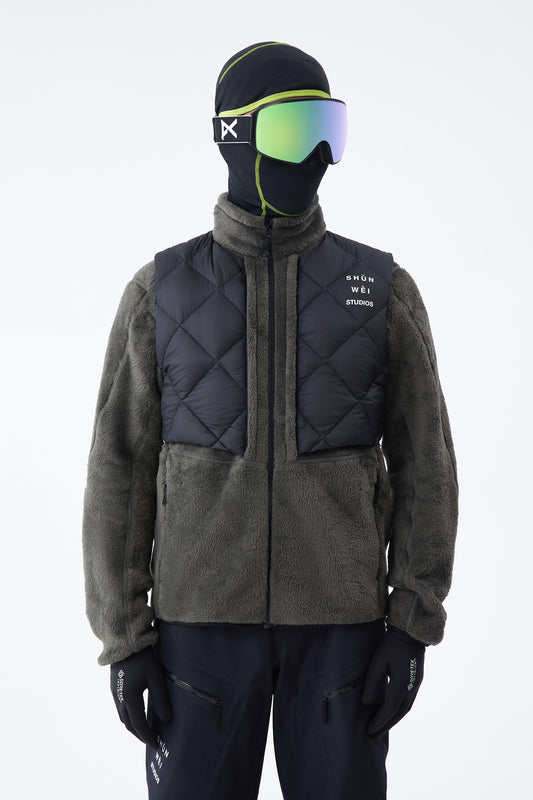 SHUNWEI STUDIO 2-In-1 Fleece Jacket exile space charcoal grey