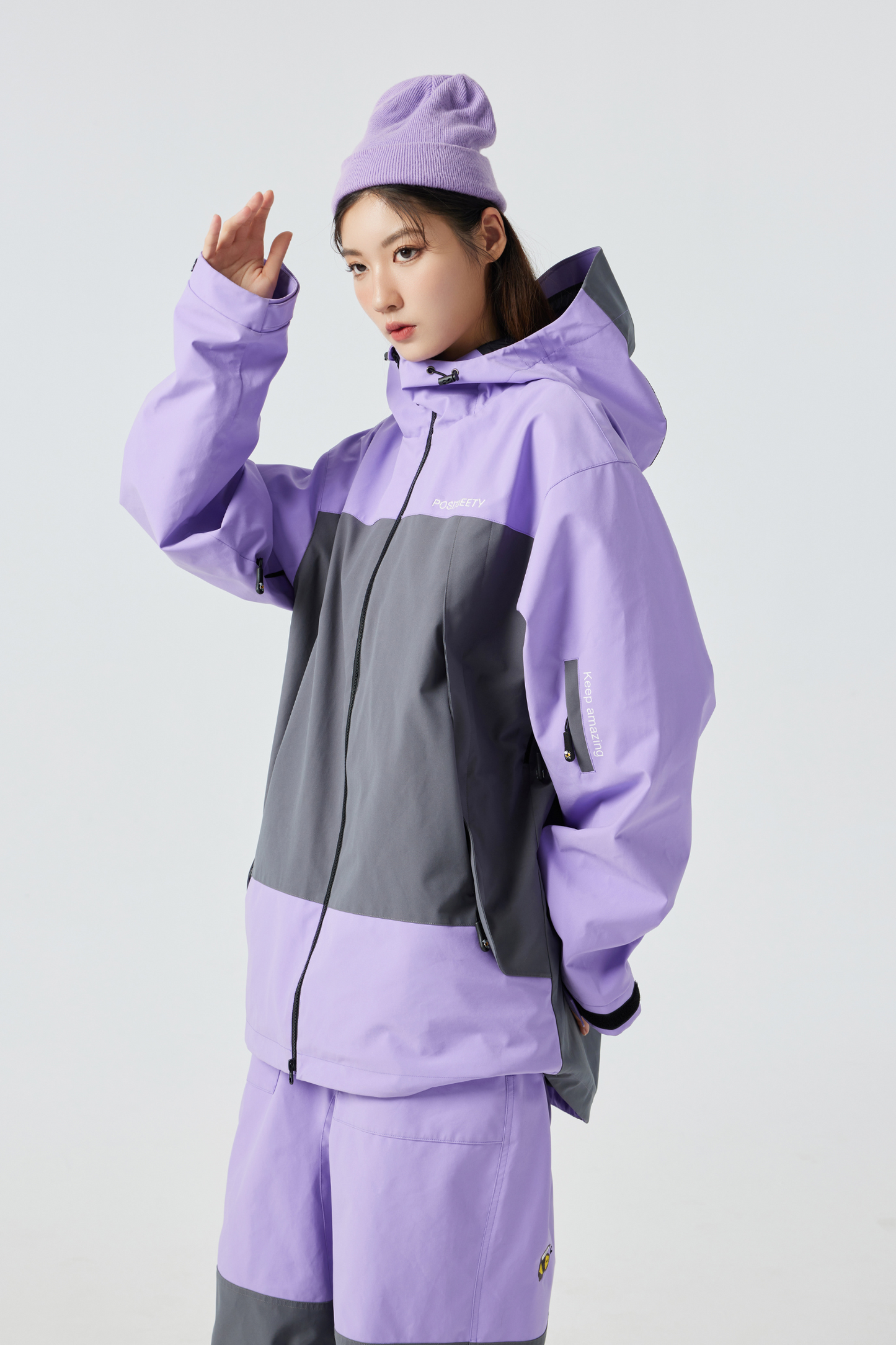 Positibeety 3L Purple Snow Jacket - Exile Space