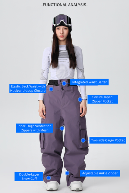 SEARIPE Heavyweight Waterproof 3-Layer Fabric Snow Pants Unisex