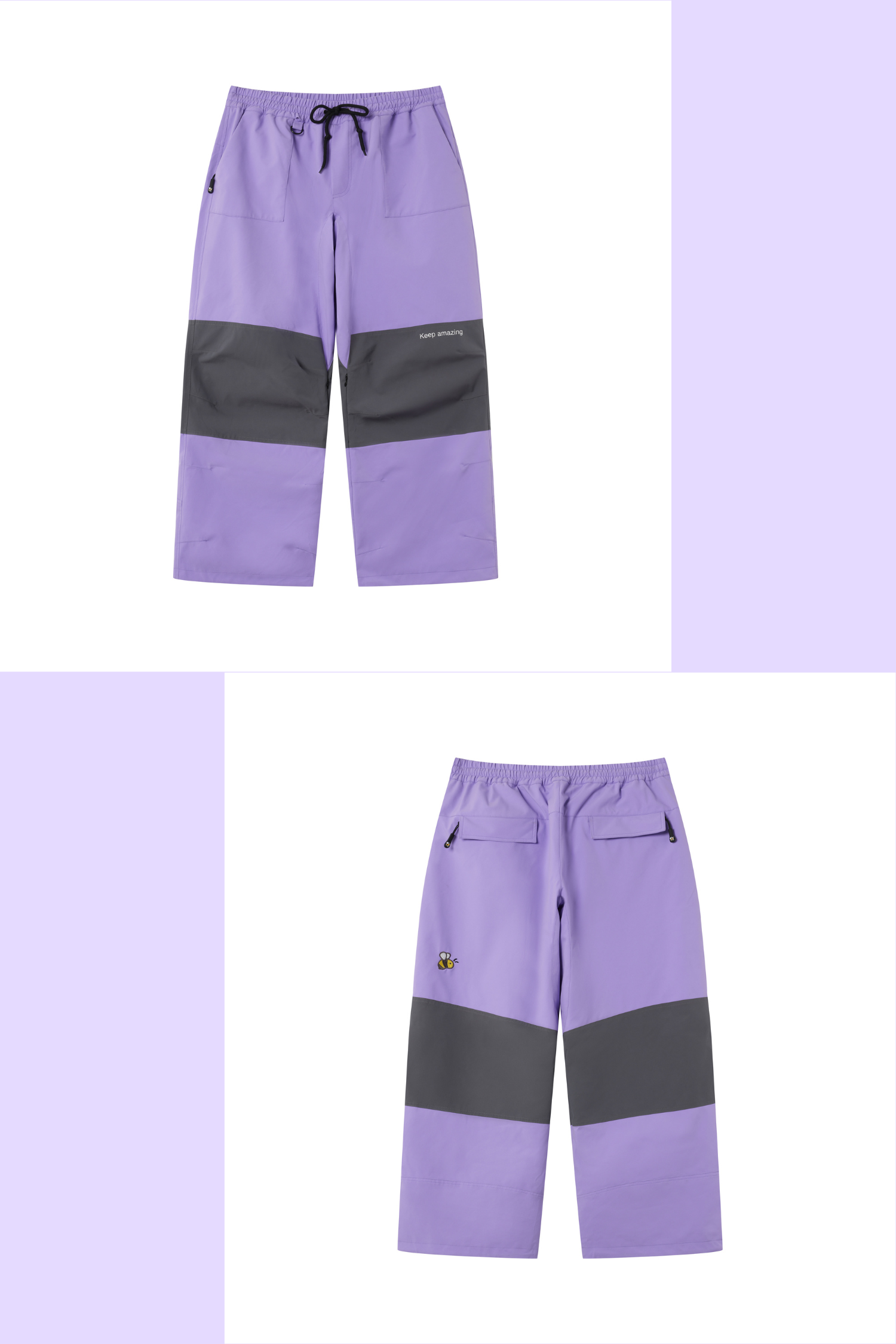 Positibeety 3L Purple Snow Pants - Exile Space