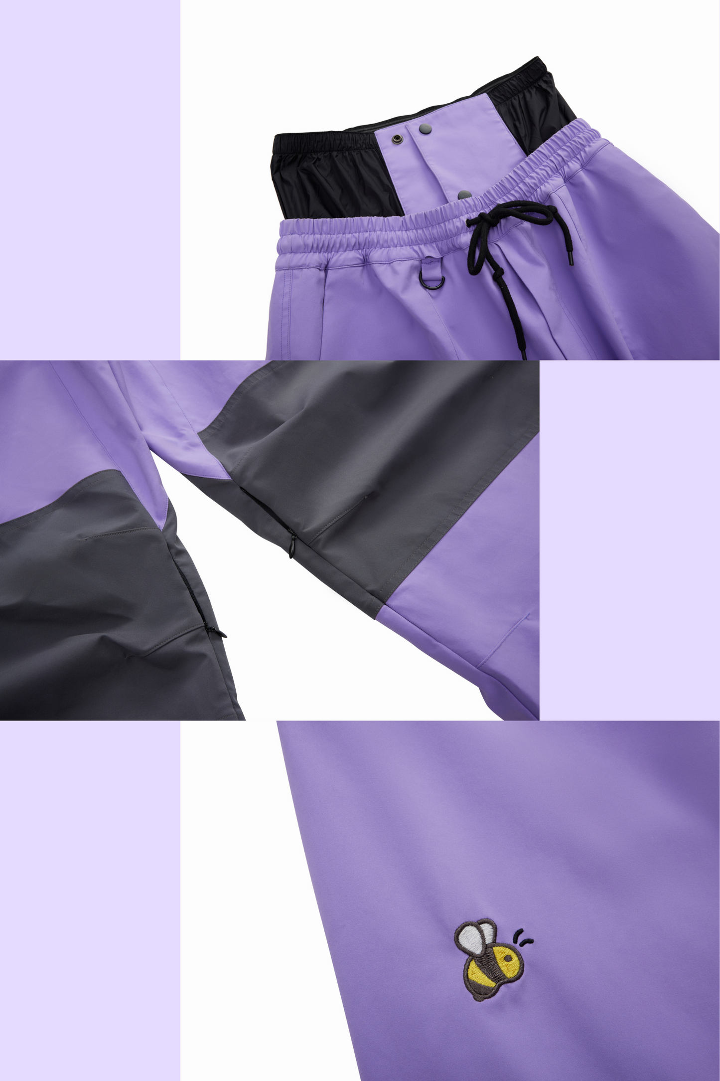 Positibeety 3L Purple Snow Pants - Exile Space