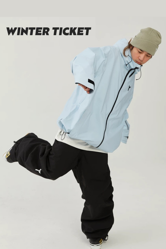 Winter Ticket 3L Freestyle Oversize Light Blue Ski Jacket