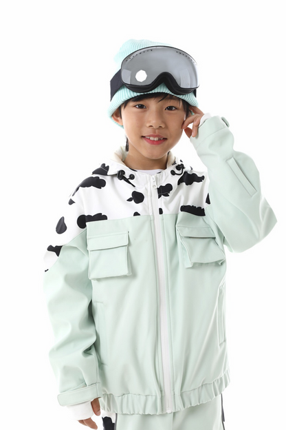 RandomPow Kid's Cowprint Snowsuit Set - Exile Space