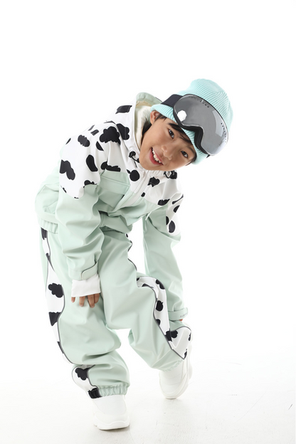 RandomPow Kid's Cowprint Snowsuit Set - Exile Space