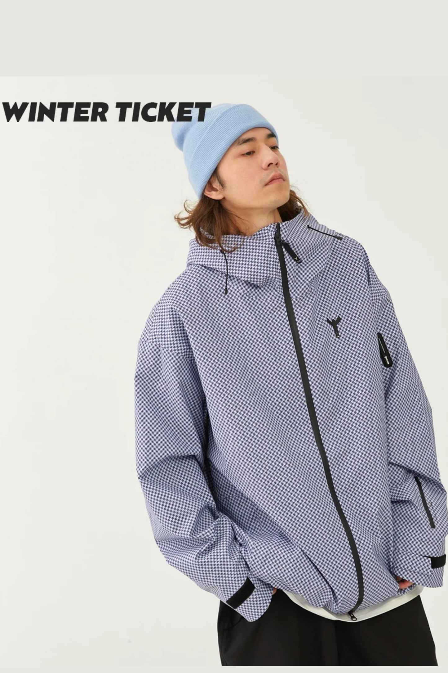 Winter Ticket 3L Freestyle Oversize Houndstooth Ski Jacket