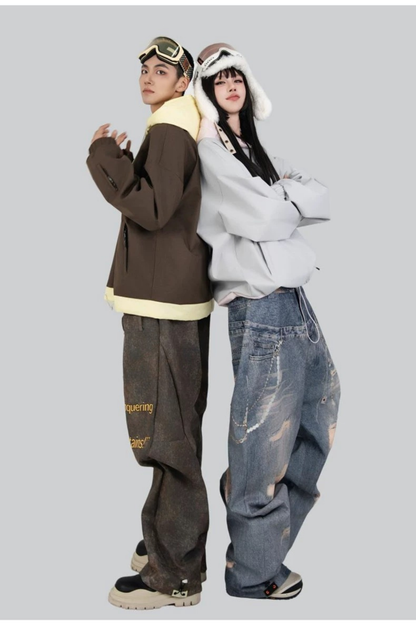 Swagli Wildflower Crew Ski Snowboard Pullover Jacket