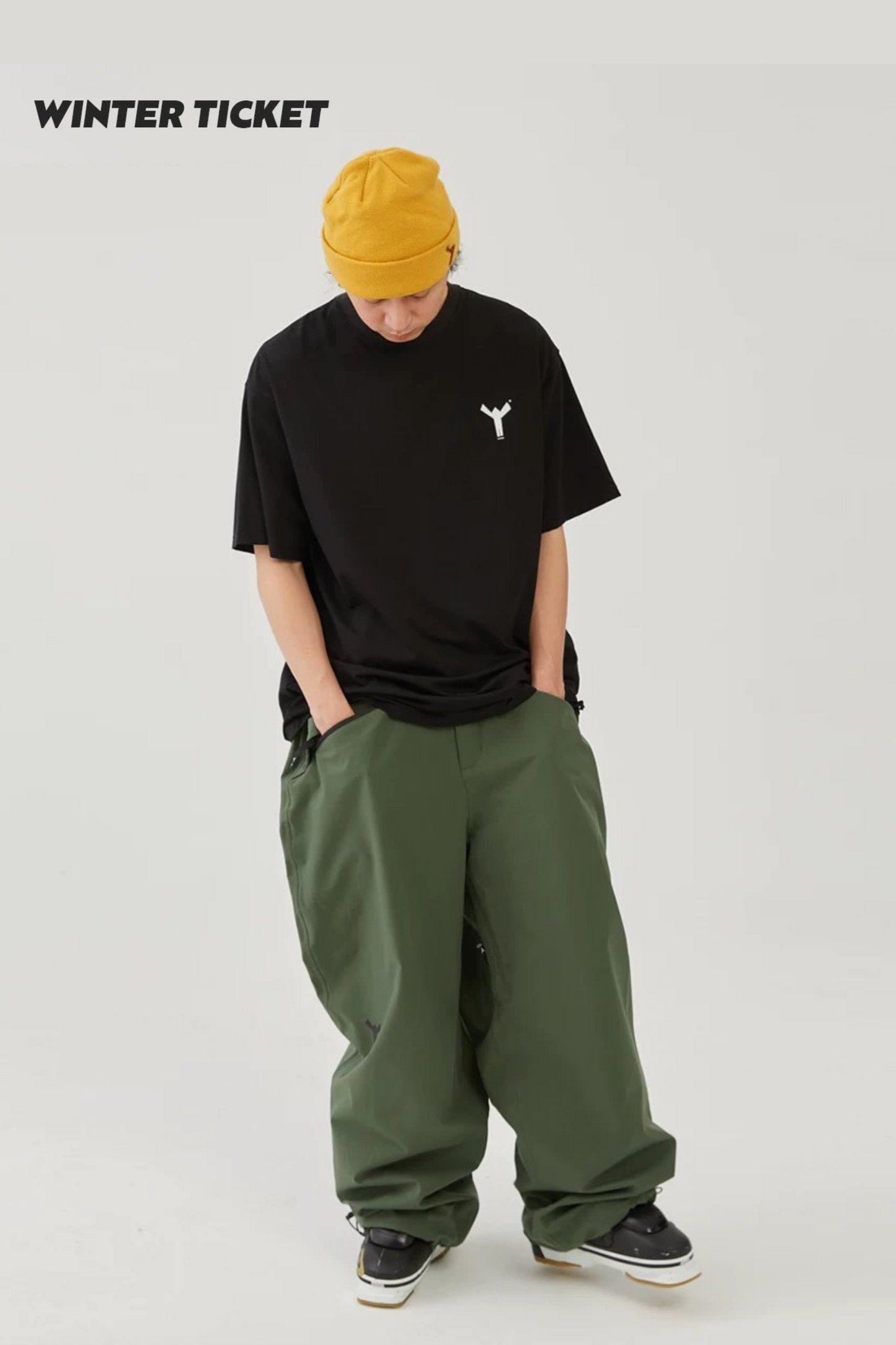 Winter Ticket Freestyle Oversize Army Green Snow Pants