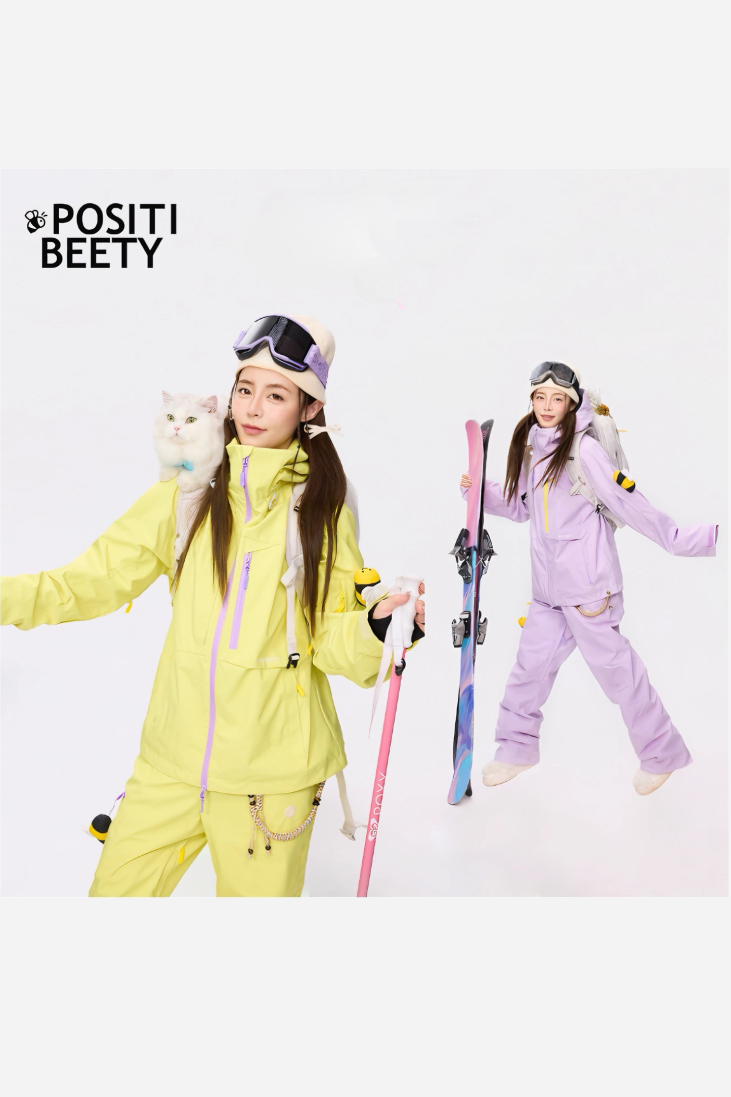 Positibeety 3L Honeybee Ski Snowboard Jacket and Pants Set
