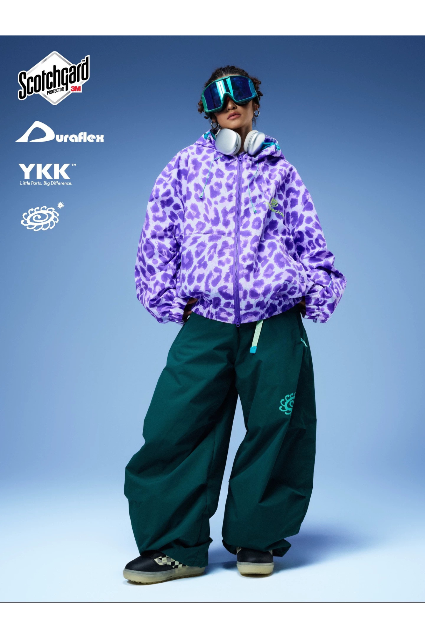 OddyEddy Ash Green Baggy Snowboard Pants- Unisex