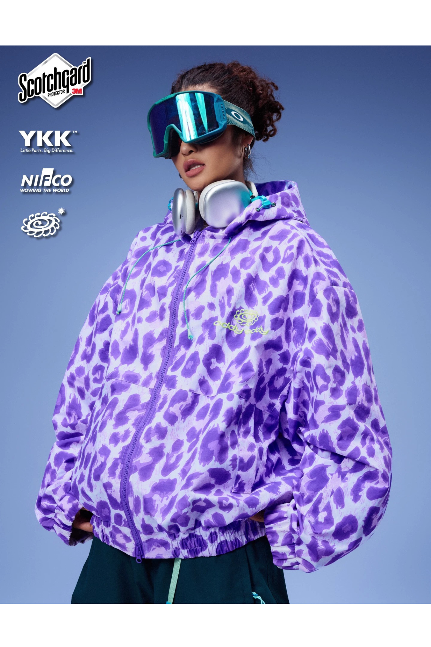 OddyEddy Purple Leopard Snowboard Ski Jacket - Unisex