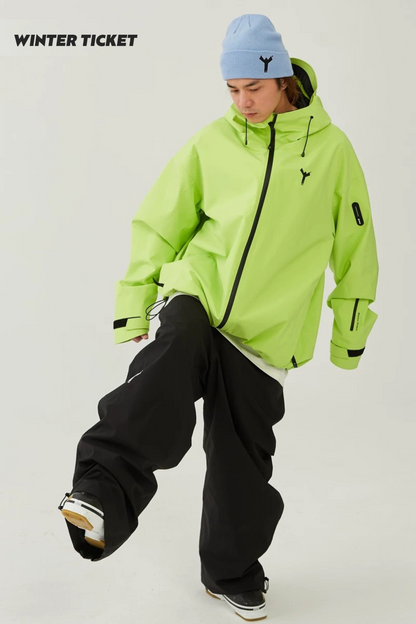 Winter Ticket 3L Freestyle Oversize Fluorescent Yellow Ski Jacket