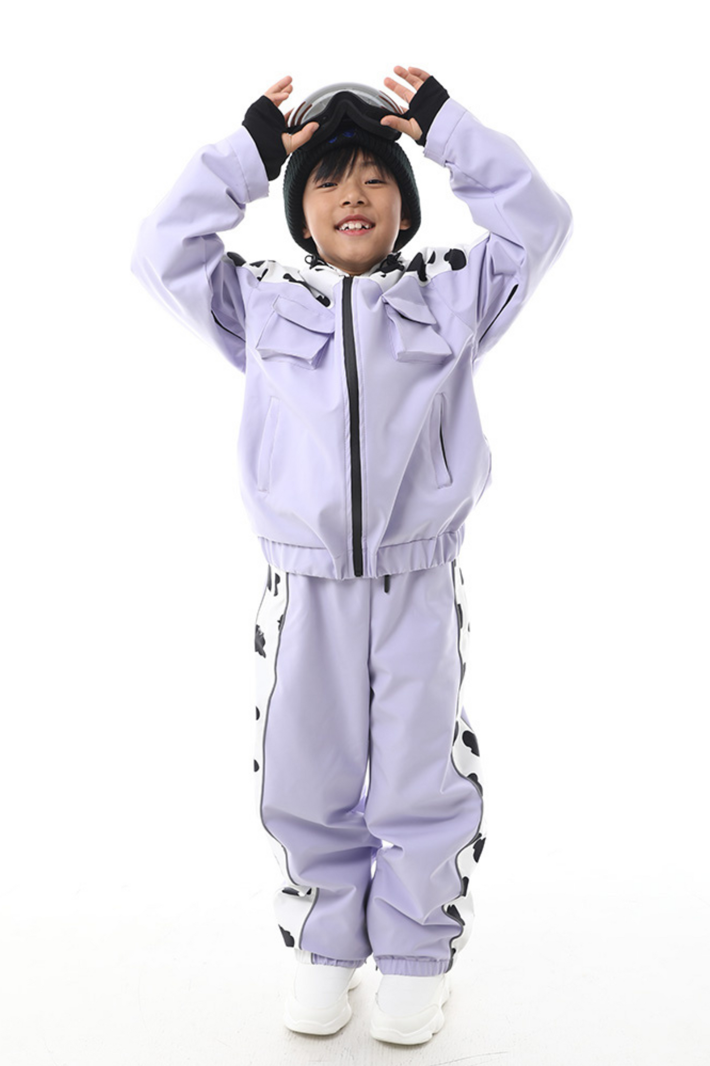 RandomPow Kid's Cowprint Snowsuit Set - Exile Space