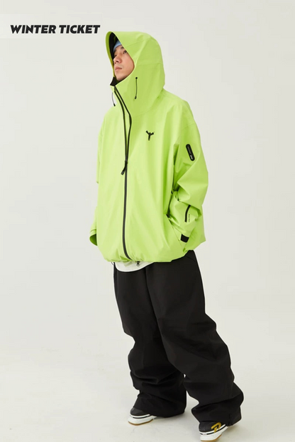 Winter Ticket 3L Freestyle Oversize Fluorescent Yellow Ski Jacket