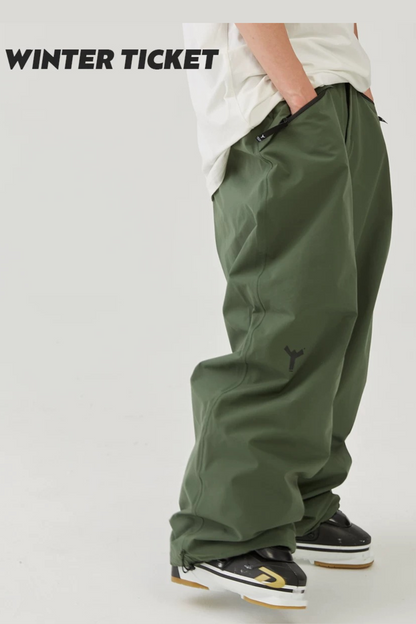 Winter Ticket Freestyle Oversize Army Green Snow Pants