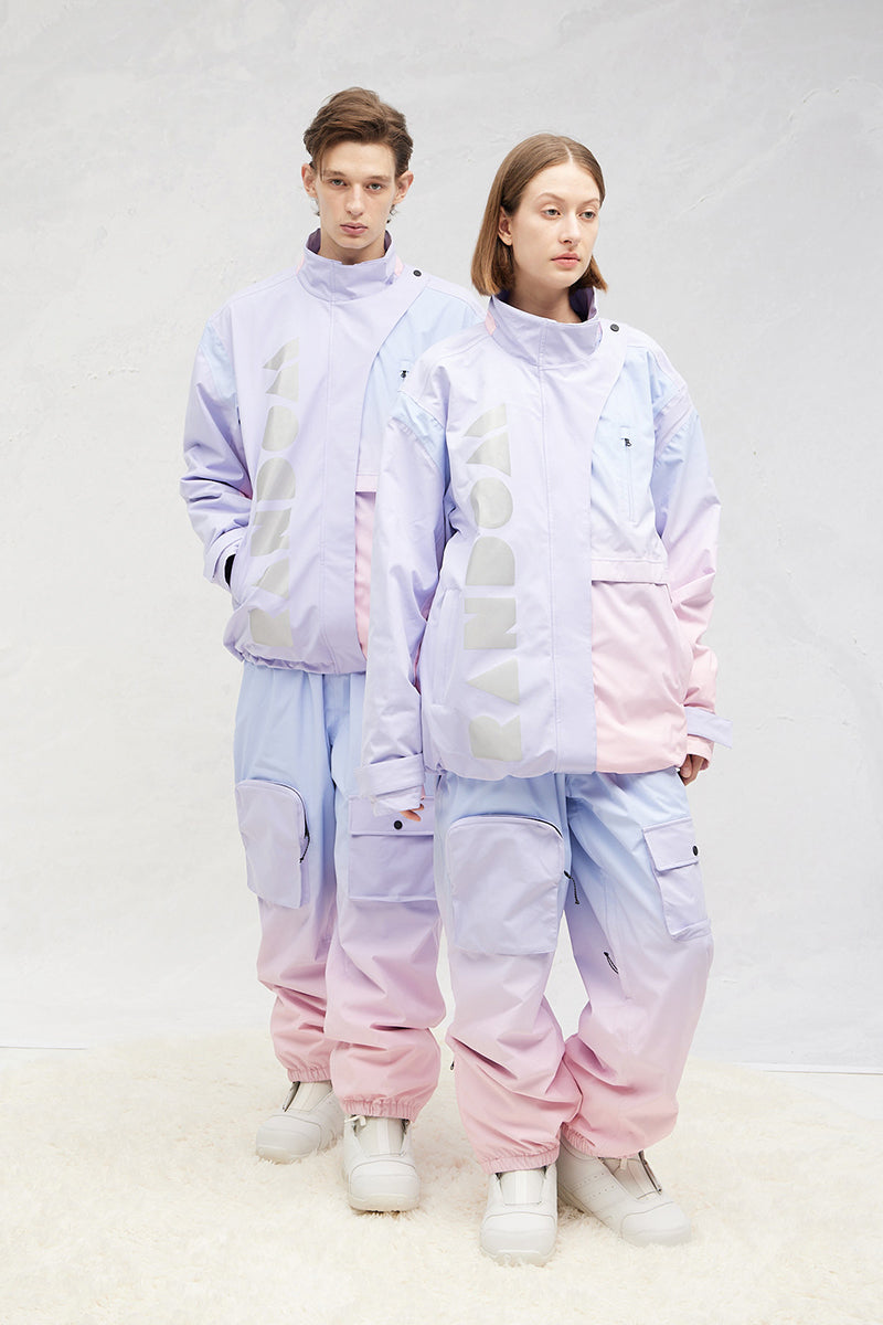 RandomPow Gradient Pink & Green Snow Suit Two-Piece - Exile Space